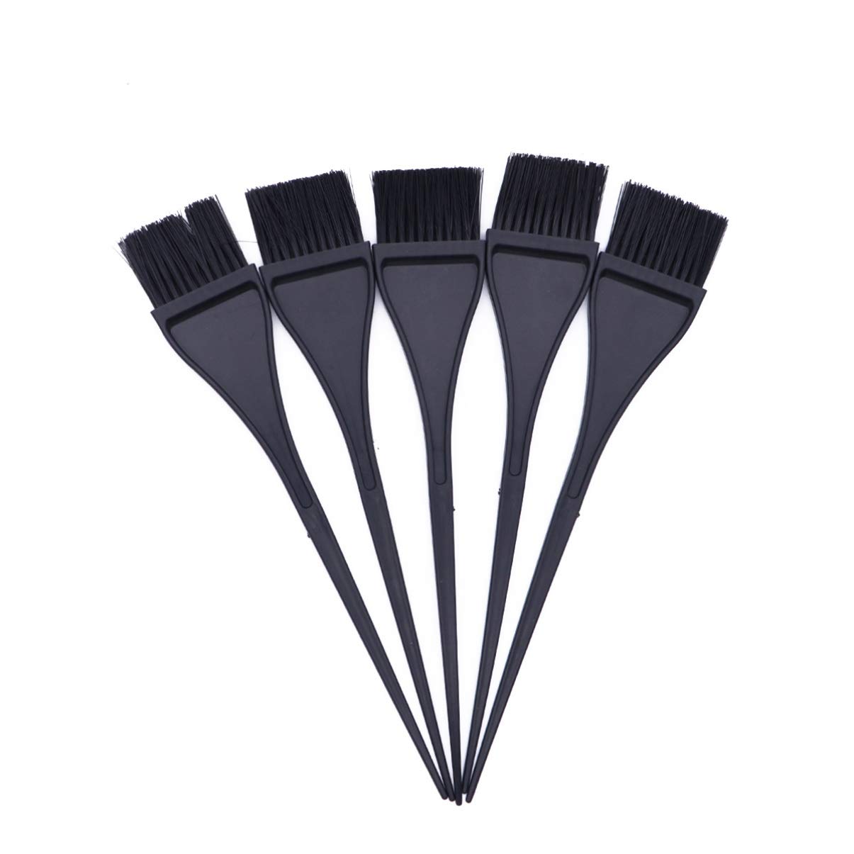 Uonlytech 5-Pack Professional Hair Dye Brush Set - Salon Quality Hair Color Applicator Brushes for At-Home & Professional Hair Coloring, Highlights, Root Touch-Ups & Hair Tinting (Black)