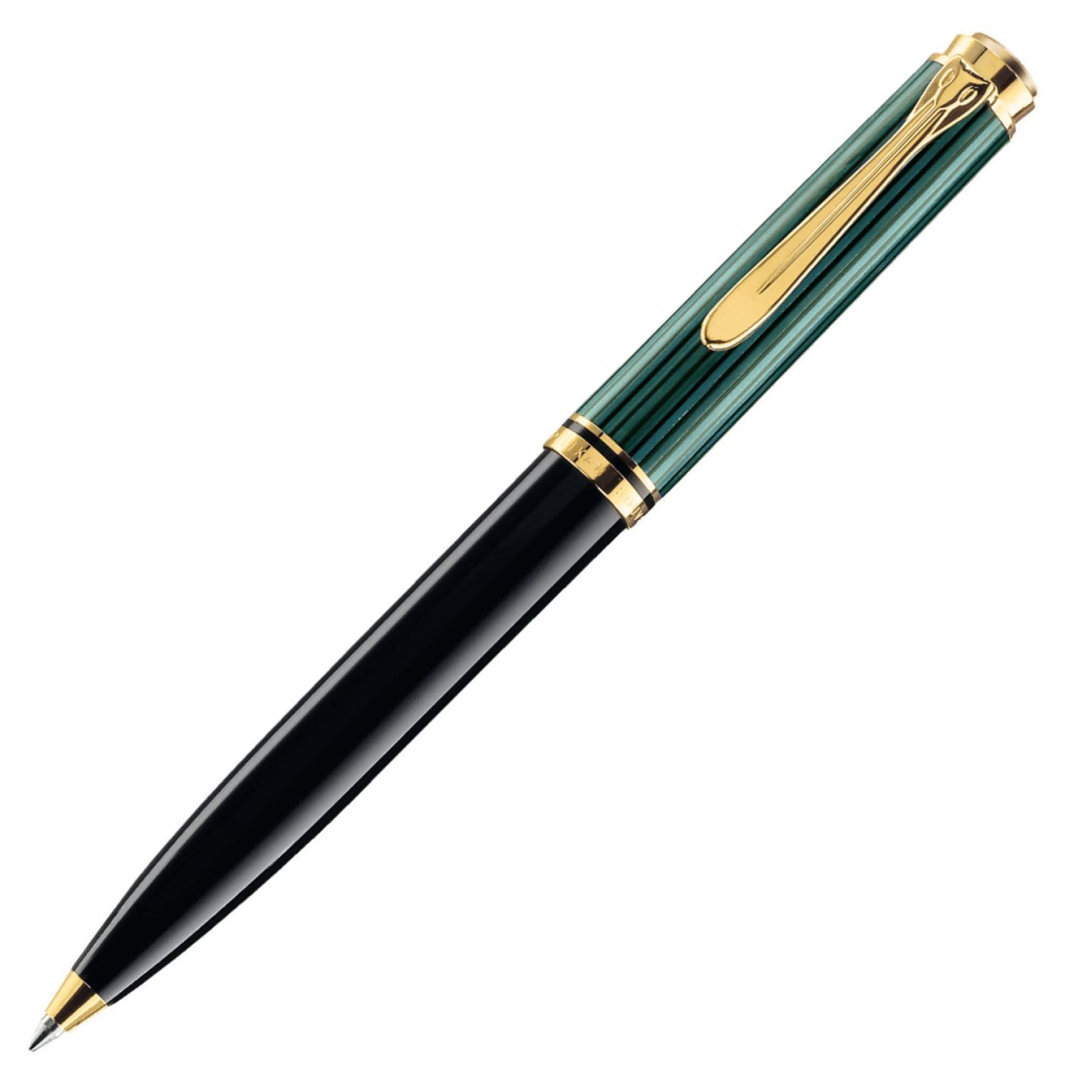 Pelican K600 Ballpoint Pen - Premium Oil-Based Ink, Green Striped Design, Genuine Imported Writing Instrument for Office, School & Business Gifts