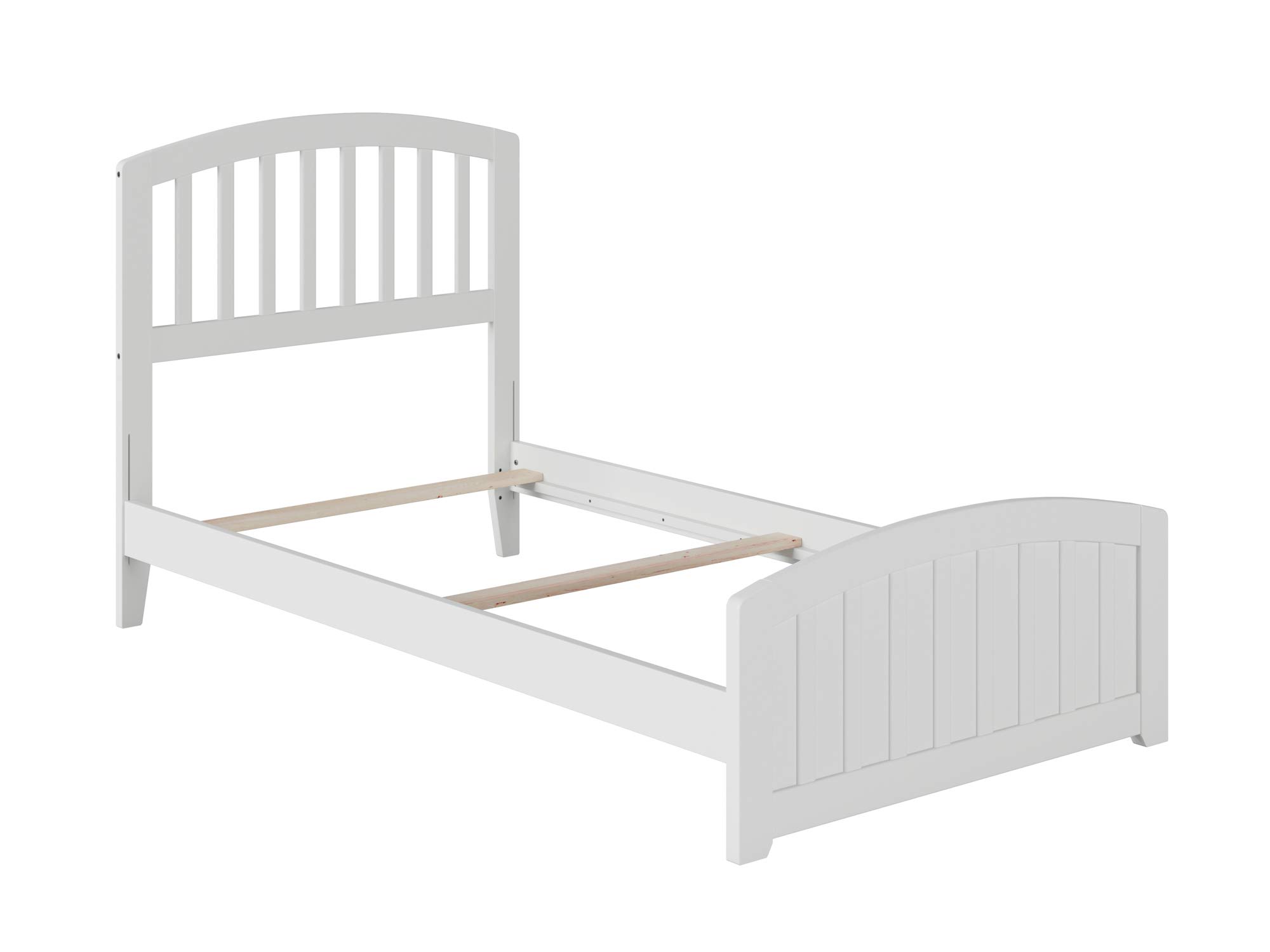 AFI Richmond Traditional Twin XL Bed Frame with Matching Footboard & Turbo Charger - White - Perfect for Kids' Rooms, Guest Beds & Small Spaces