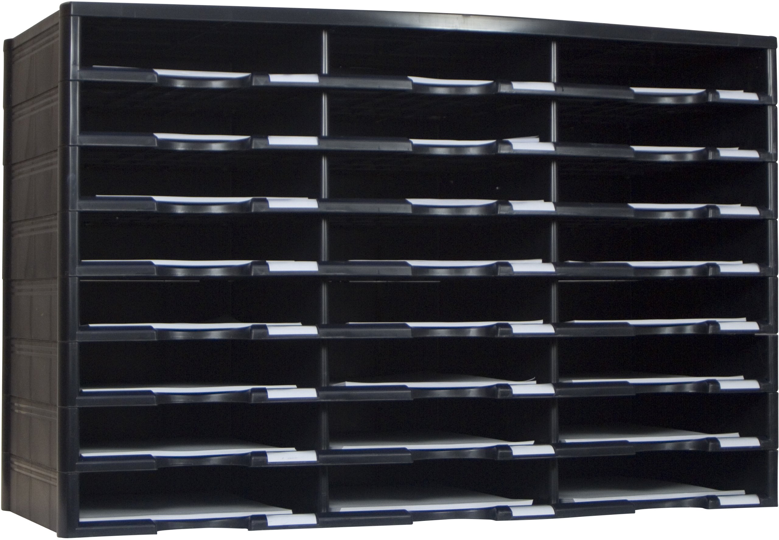 Storex 12 Compartment Plastic Organizer Bin - Stackable Storage Box for Office Supplies, Craft Beads, Jewelry & Small Parts - Perfect for Home, Office & School Organization