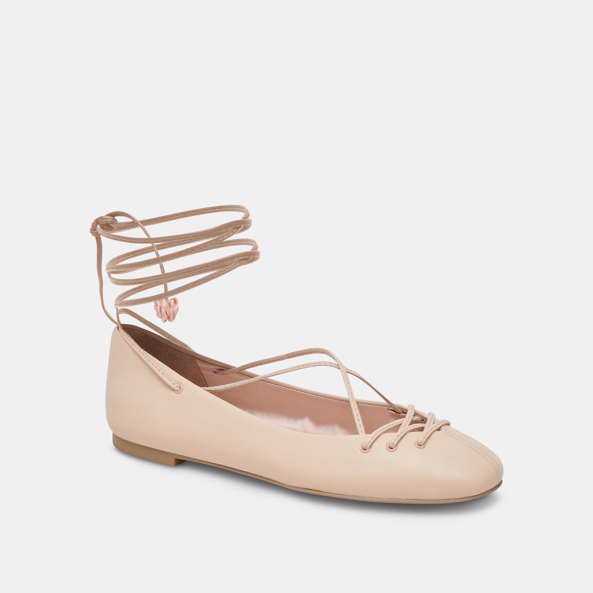 BEATE Women's Ballet Flats - Light Pink Genuine Leather Comfortable Slip-On Shoes for Work, Office, and Casual Wear