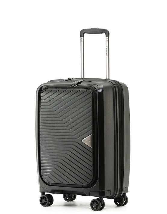 Tosca TCA100 20A 20-Inch Small Space Suitcase with X Lid Opening Spinner Luggage - Black | Perfect for Carry-On Travel & Compact Storage