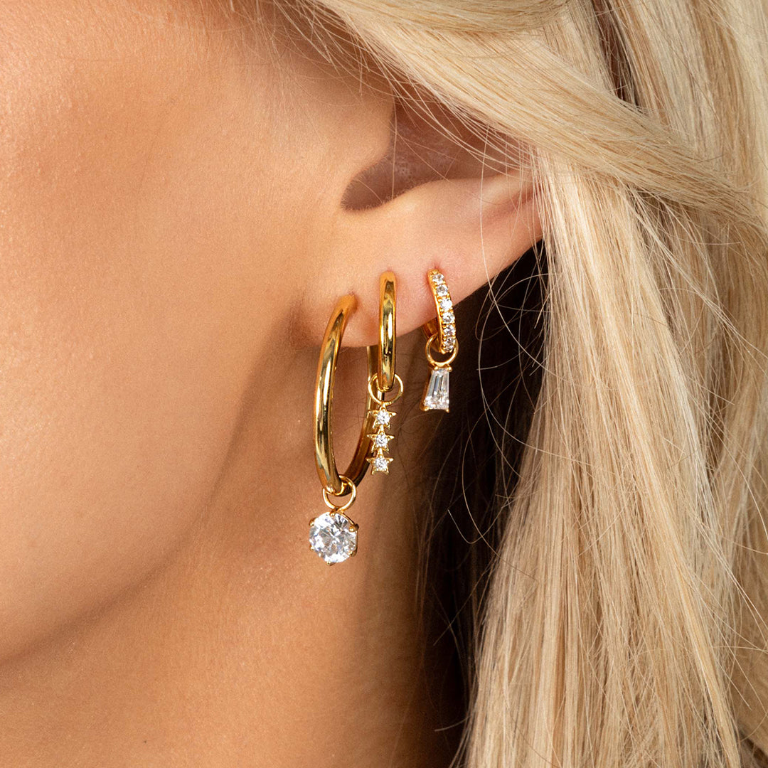 Flourish Crystal Charm Hoop Earrings for Women - Elegant Dangle Earrings for Party, Wedding & Everyday Wear | Hypoallergenic & Lightweight