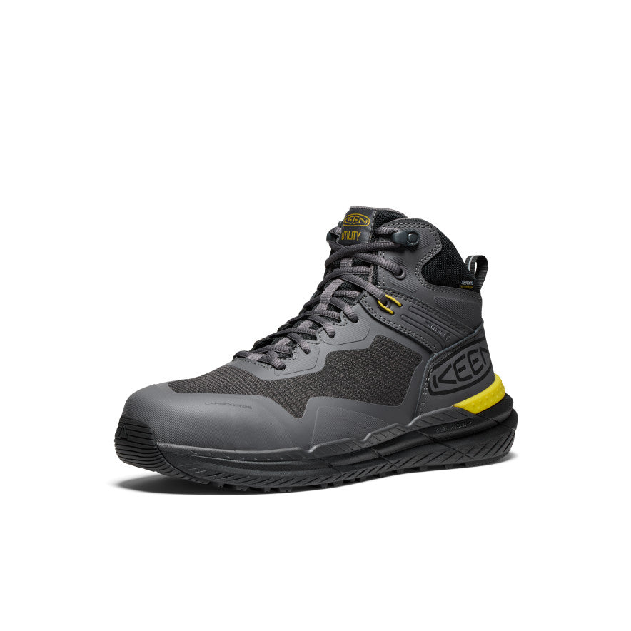 Men's Waterproof Carbon Toe Work Boots - Slip Resistant Safety Shoes for Construction & Outdoor Work | Magnet/Black | Ideal for Electricians, Builders & Industrial Workers