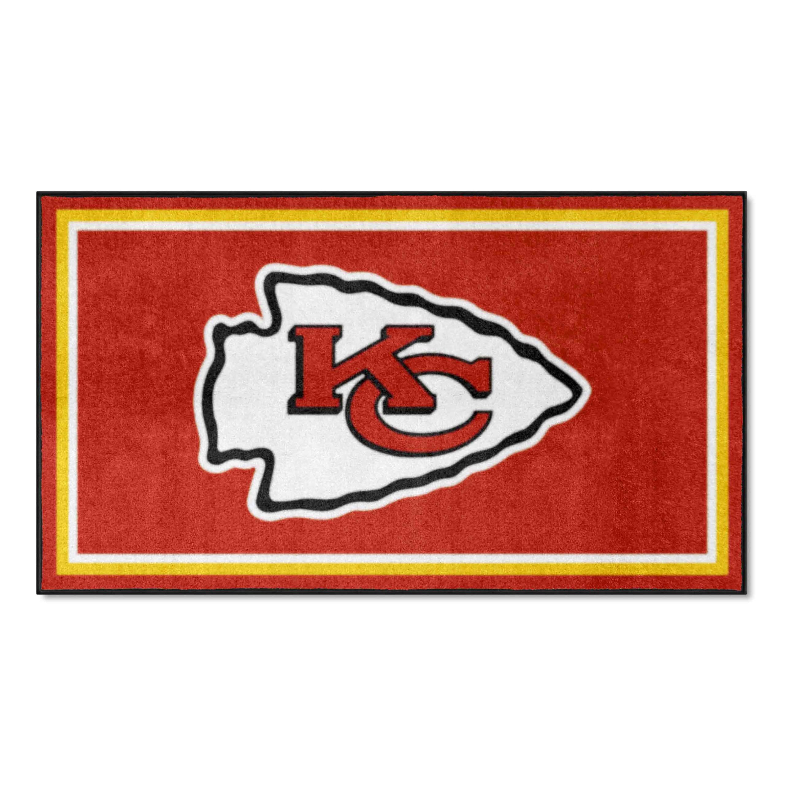 FANMATS NFL Kansas City Chiefs 3ft x 5ft Plush Area Rug - Soft Sports Fan Rug for Living Room, Game Room & Tailgating | Durable Home Decor & Football Party Mat