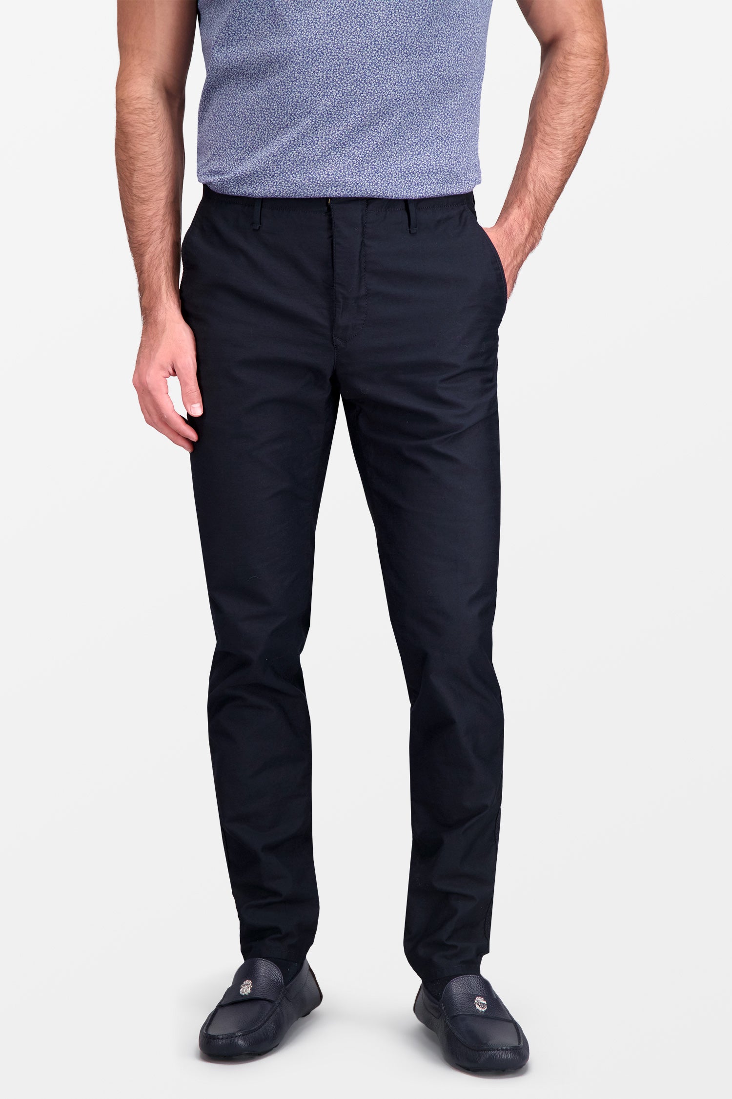 Incotex Dark Blue Men's Dress Pants - Slim Fit Comfortable Business Casual Trousers for Office & Formal Wear