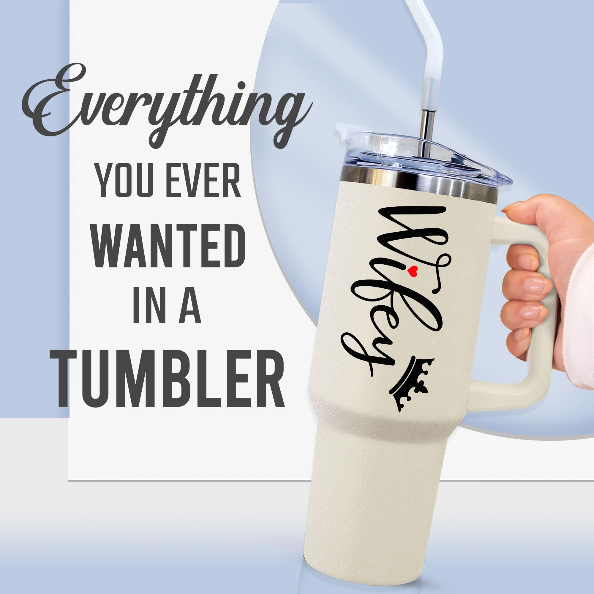 Best Christmas & Birthday Gifts for Wife - Unique Anniversary Present Ideas from Husband - Insulated Tumbler Cup for Coffee & Tea - Perfect for Office, Travel & Home Use