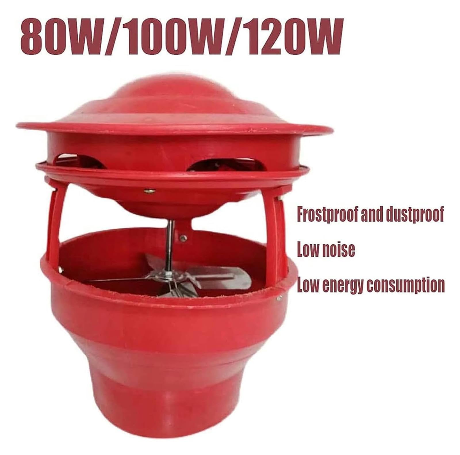 80W/100W/120W Chimney Draft Inducer Fan - Fireplace Smoke Extractor Pump with Cowl Cap - Improves Airflow & Reduces Smoke - Perfect for Wood Stoves, Fireplaces & Heating Systems (100W Model)