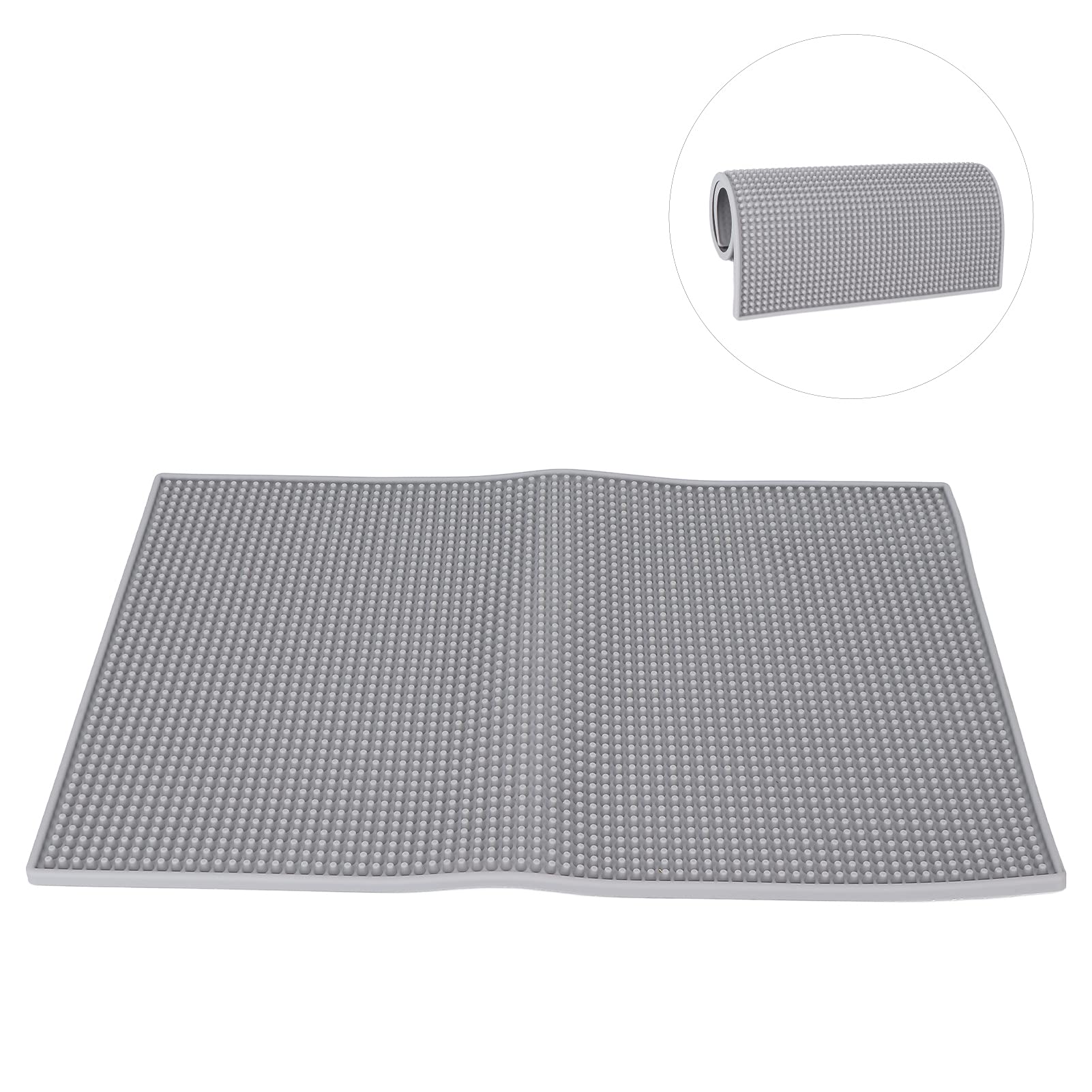 Non-Slip Heat Resistant Silicone Hairdressing Mat - Large Barber Styling Pad for Salon & Home Use, Durable Grey Hair Cutting Tools Accessory (Perfect for Haircuts, Coloring & Styling)