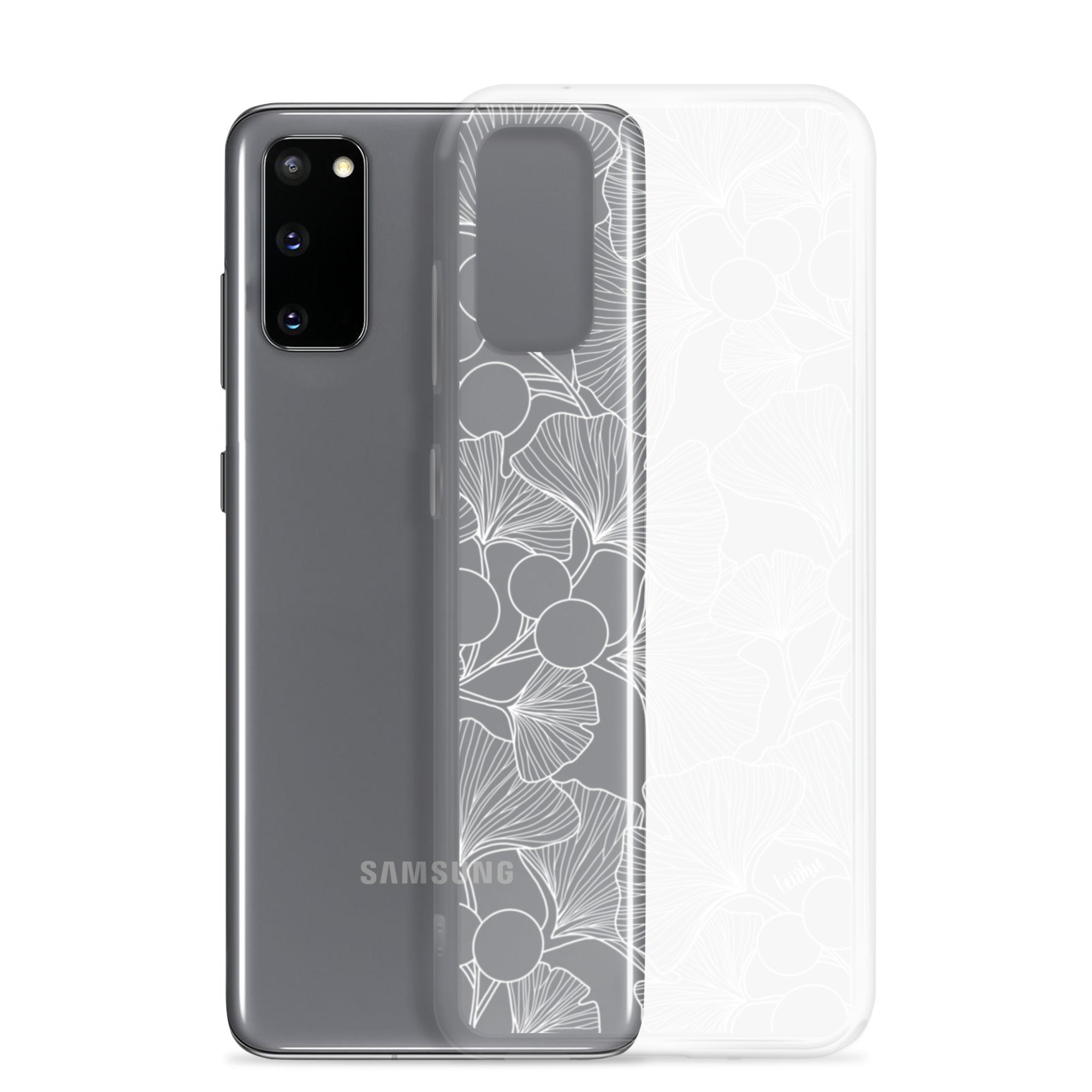 Premium Gingko Clear Case for Samsung Galaxy - Slim Protective Phone Cover for Everyday Use, Travel & Work