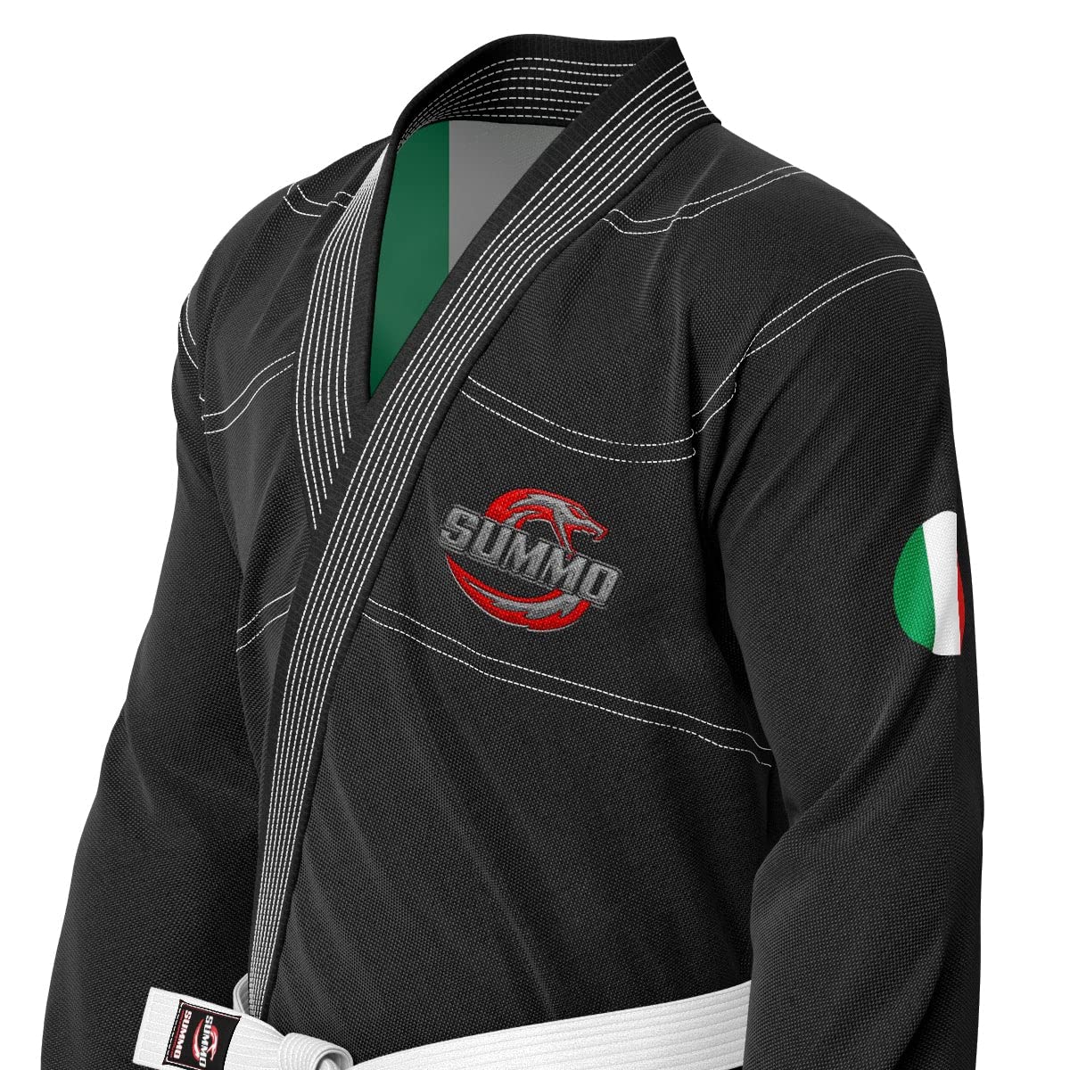 Summo Sports Italian Black Sublimation BJJ Gi - Lightweight & Durable Brazilian Jiu-Jitsu Uniform for Men & Women - Perfect for Training, Competition & MMA