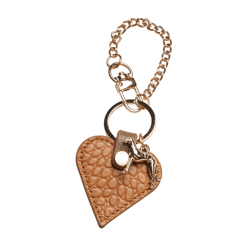 Amber Leather Heart Bag Charm - Elegant Handbag Accessory for Women | Perfect for Purse, Backpack & Keychain Decoration