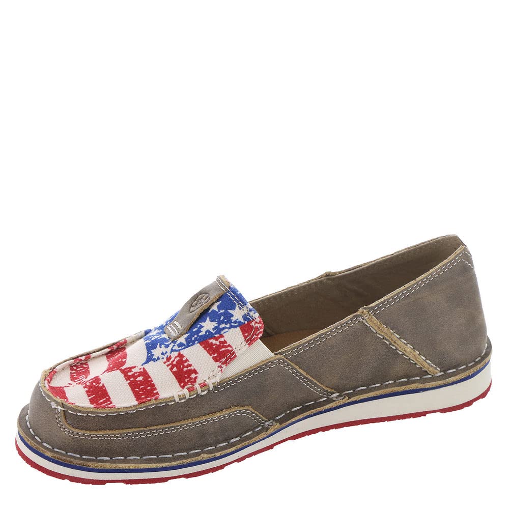 ARIAT Women's Western Slip-On Shoes - Genuine Leather & Suede Cowgirl Boots for Casual Wear, Country Dancing & Outdoor Activities