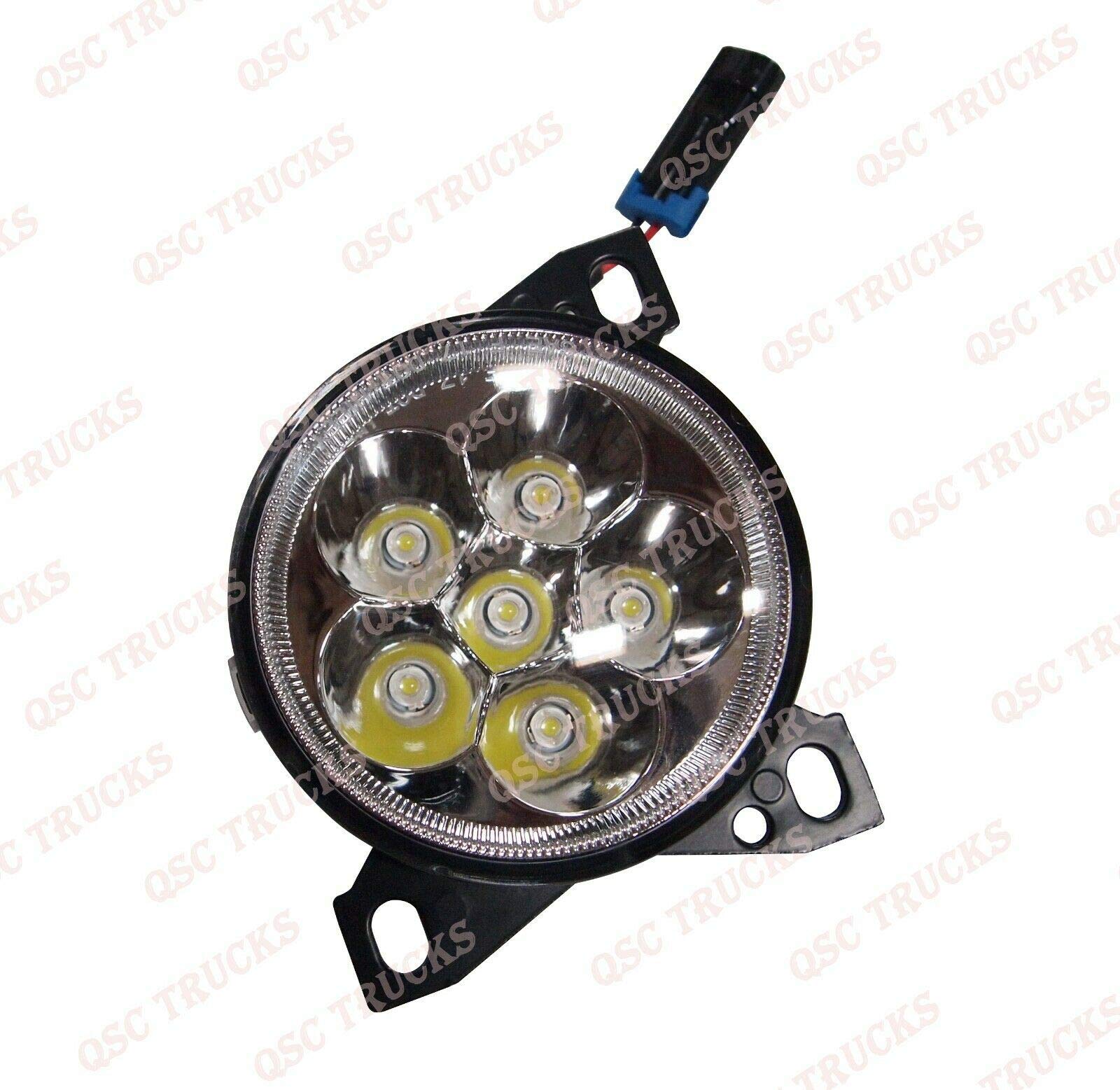 QSC Truck Parts Full LED Fog Lights Lamps - Left & Right Pair with Chrome Bezel for Kenworth T660 | Durable & Bright Off-Road Lighting | Perfect for Night Driving, Foggy Conditions & Heavy-Duty Trucks