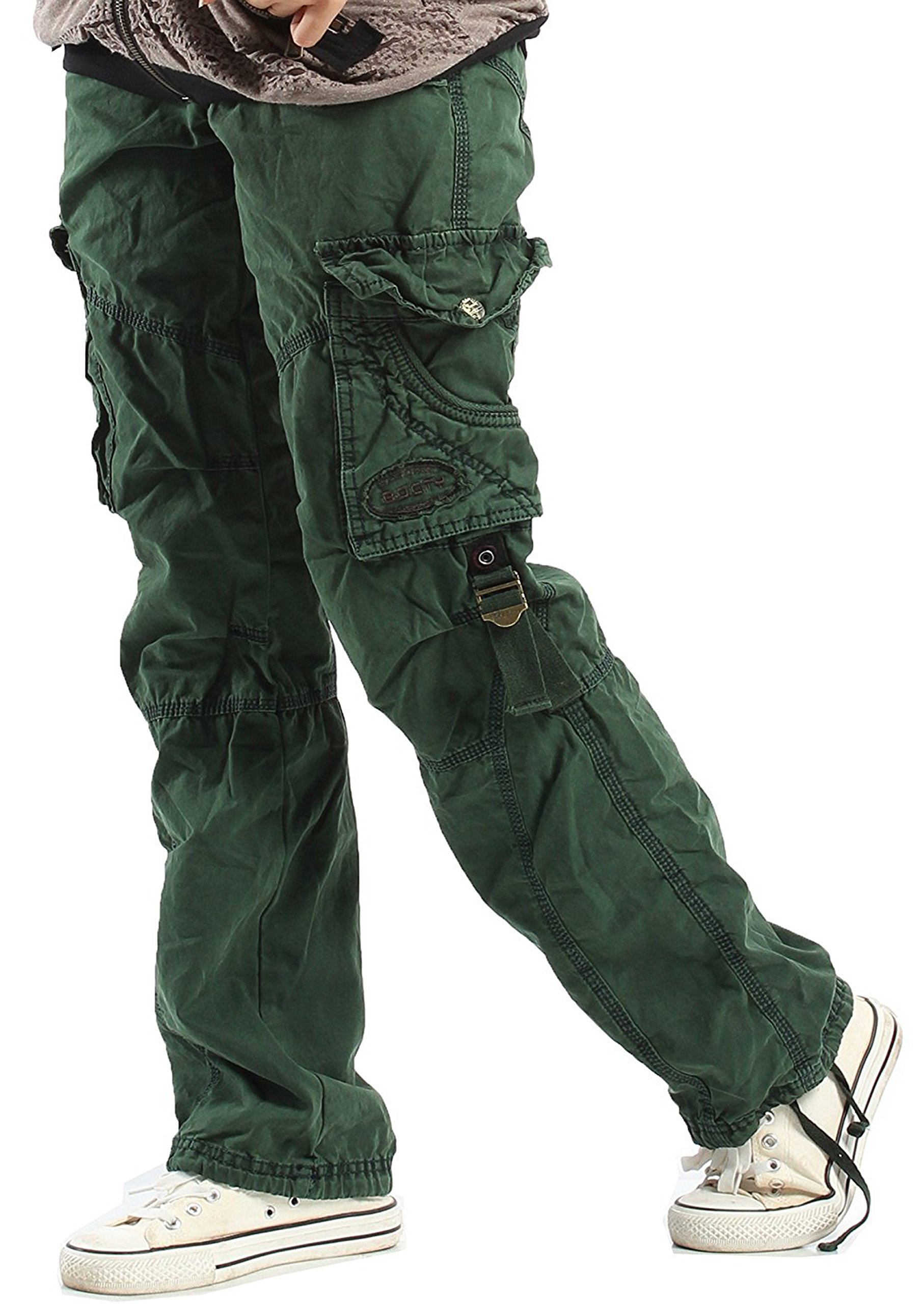NewFacelook Women's Military Cargo Pants - Cotton Combat Trousers with Multiple Pockets | Casual Outdoor Hiking, Travel & Workwear