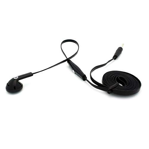 **Mono Wired Headset Single Earbud - 3.5mm Flat Black Earphone Compatible with Motorola Moto G Stylus 5G | Perfect for Calls, Gaming & Work**