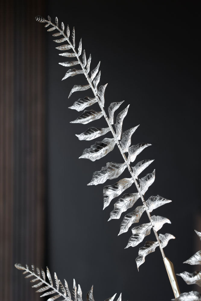 Artificial Silver Fern Leaf Stem - Realistic Fake Greenery for Home Decor, Wedding Centerpieces, and Floral Arrangements