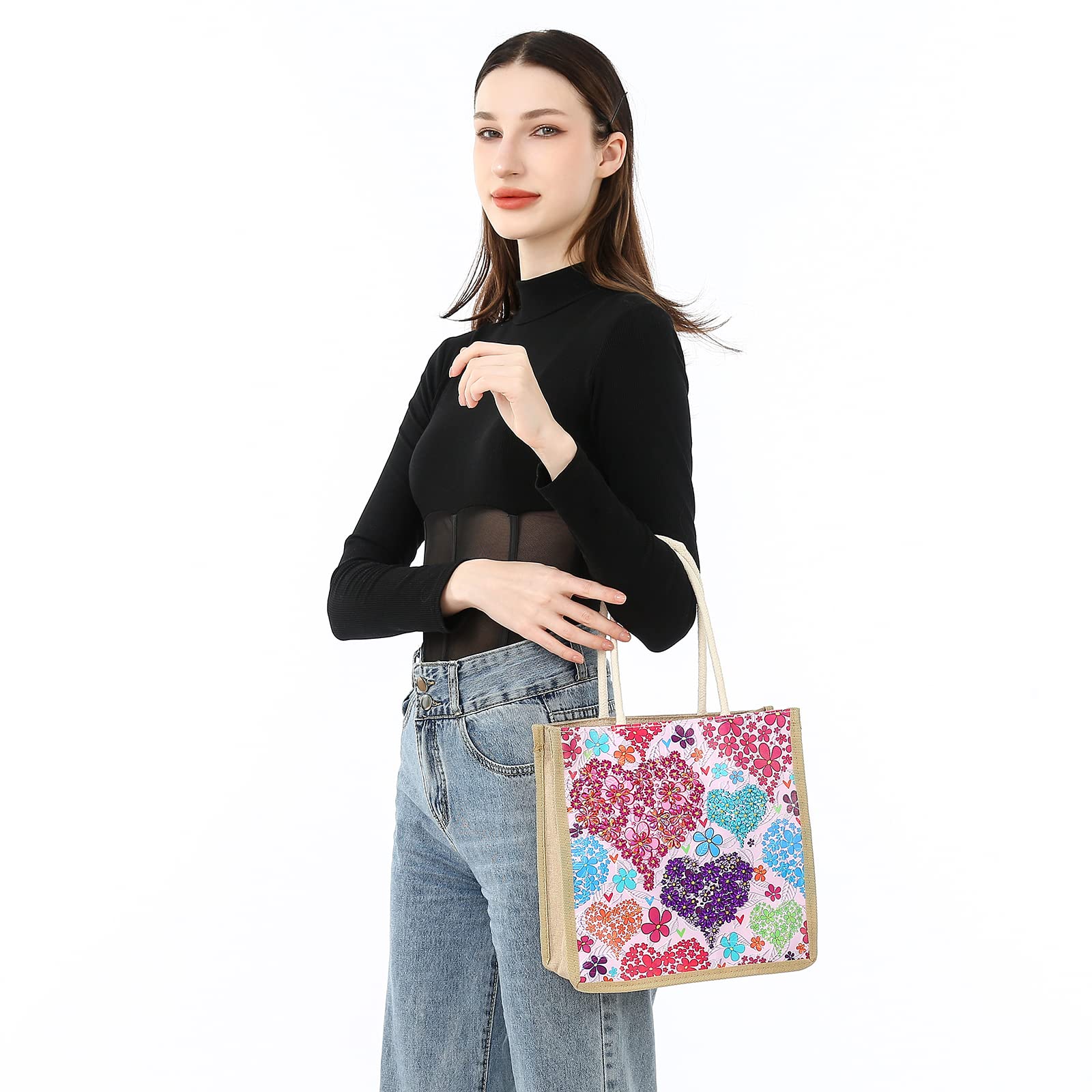 5D Diamond Painting DIY Linen Tote Bag - Reusable Canvas Grocery Bags for Women, Eco-Friendly Shopping & Beach Tote, Perfect Gift for Travel, Wedding & Daily Use | Great for Groceries, Picnics & Work Commute