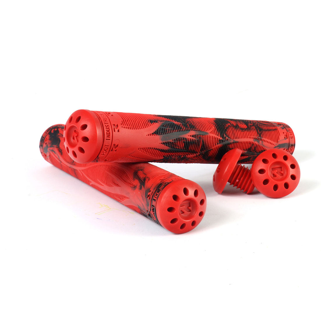 Root Industries R2 Air Grips - Red/Black BMX Bike Handlebar Grips for Extreme Sports & Stunt Riding - Perfect for BMX, Mountain Biking & Dirt Jumping
