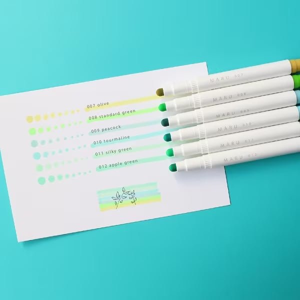 MARU Liner Highlighter Set - 6 Vibrant Colors for Study & Note-Taking | Premium Quality by Epoch Chemical | Perfect for Students, Office & School Supplies