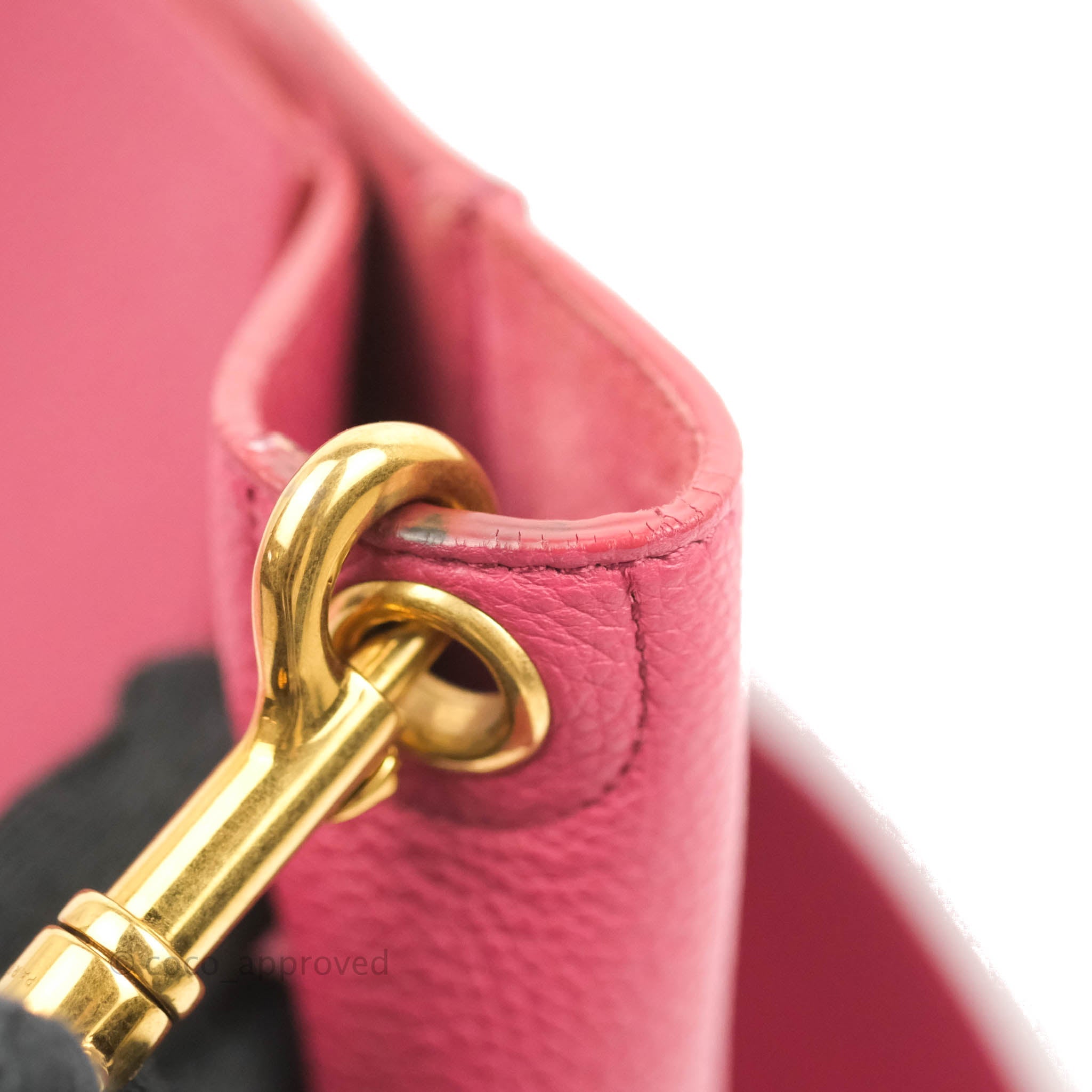 Celine Sangle Bucket Bag in Dark Pink Grained Calfskin with Gold Hardware - Stylish Women's Shoulder Bag for Work, Travel & Everyday Use