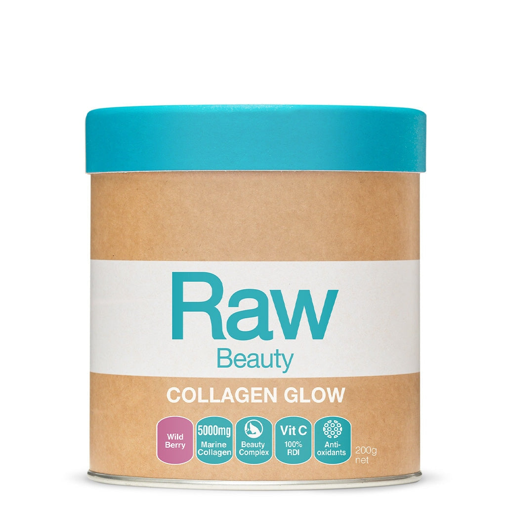 Amazonia Raw Beauty Collagen Glow Wild Berry Powder Supplement - Natural Collagen Booster for Skin, Hair & Nails - Delicious Wild Berry Flavor - Perfect for Smoothies, Shakes & Healthy Drinks