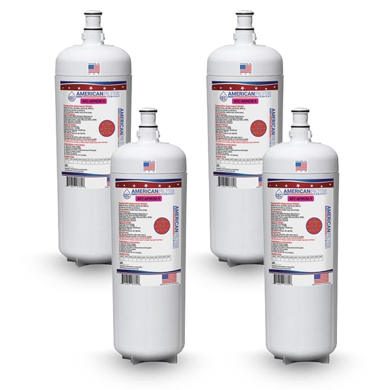 4 Pack AFC Brand AFC-APHCM-S Replacement Water Filter Cartridges - Compatible with 3M HF60-S Filters | For Clean Drinking Water in Homes & Offices