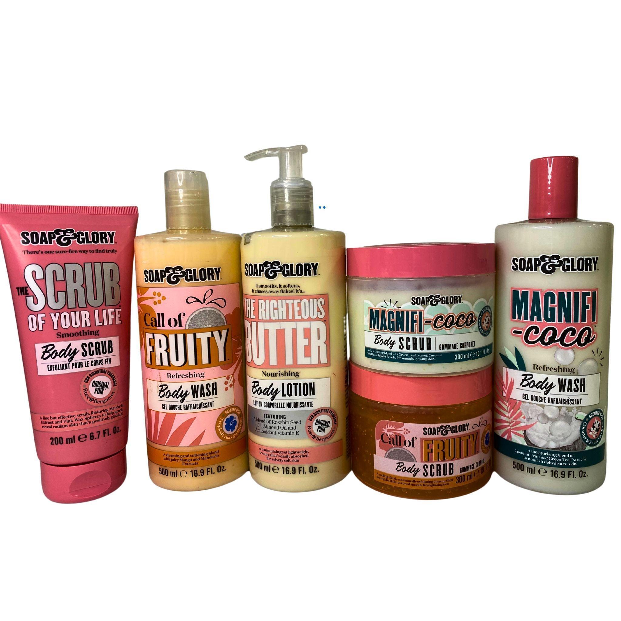 Soap & Glory Assorted Body Care Gift Set - 40 Pcs (Body Wash, Scrub & Lotion) - Perfect for Spa Day, Self-Care Routine & Gifts