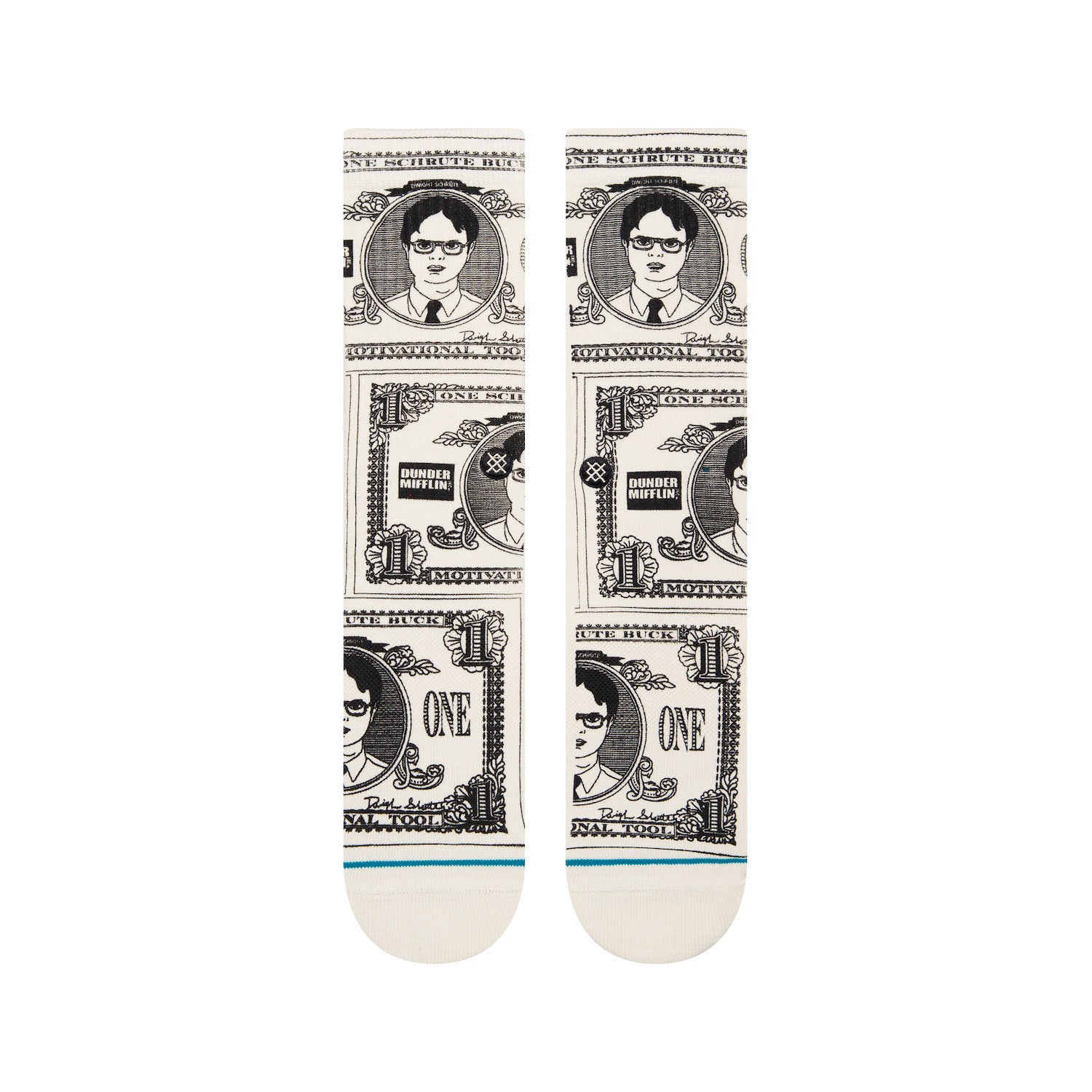 Stance The Office Schrute Bucks Crew Socks - Officially Licensed TV Show Merchandise - Funny Novelty Socks for Men & Women - Perfect for Office Gifts, TV Fans & Dwight Schrute Lovers