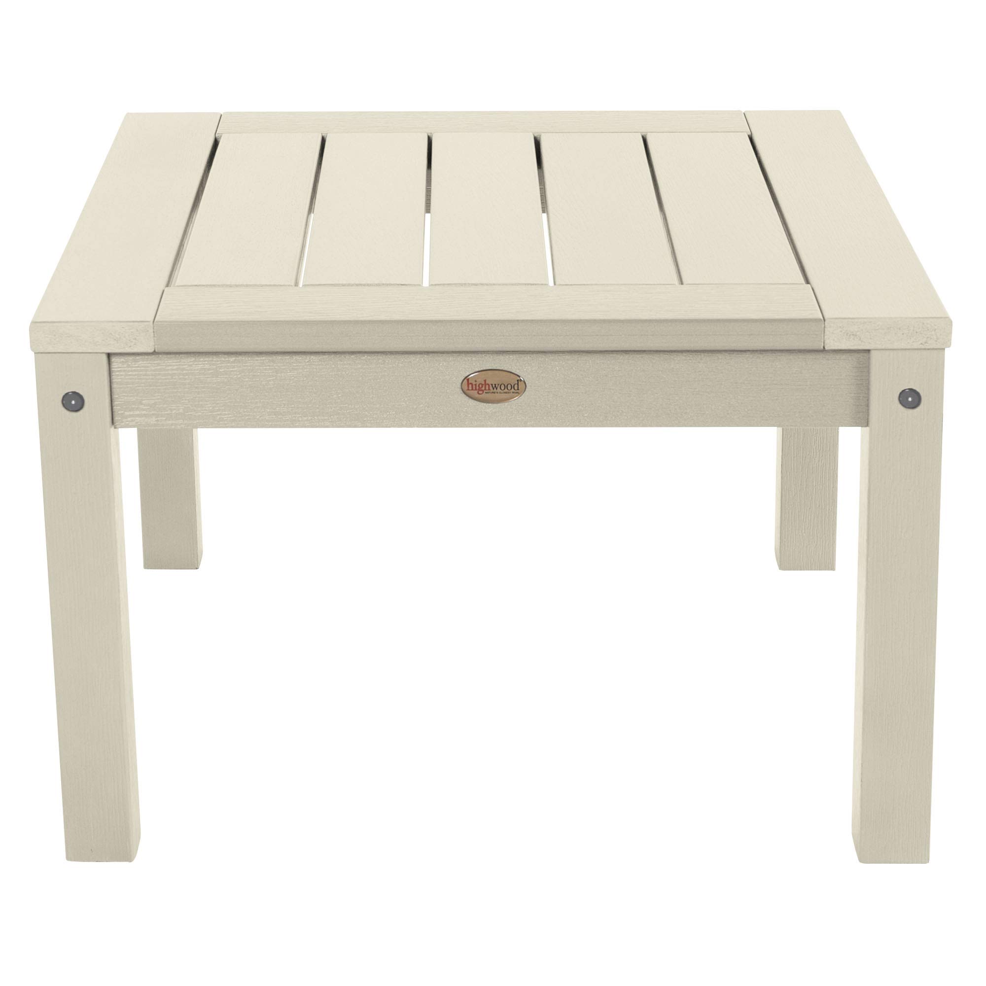 Highwood AD-DSST1-WAE Whitewash Adirondack Side Table - Outdoor Patio Furniture, Perfect for Garden, Poolside & Deck Decor