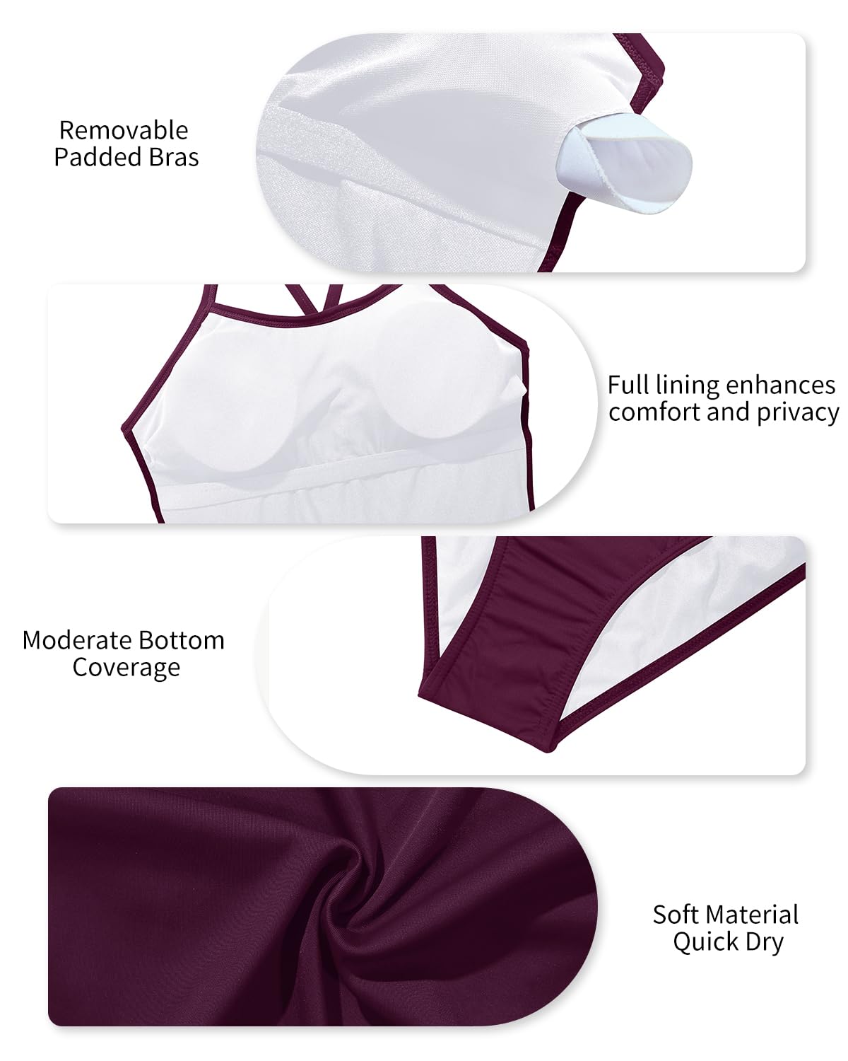 Yonique Women's One Piece Athletic Swimsuits - Sport Training Swimwear for Swimming, Surfing & Water Aerobics | High Performance Bathing Suit