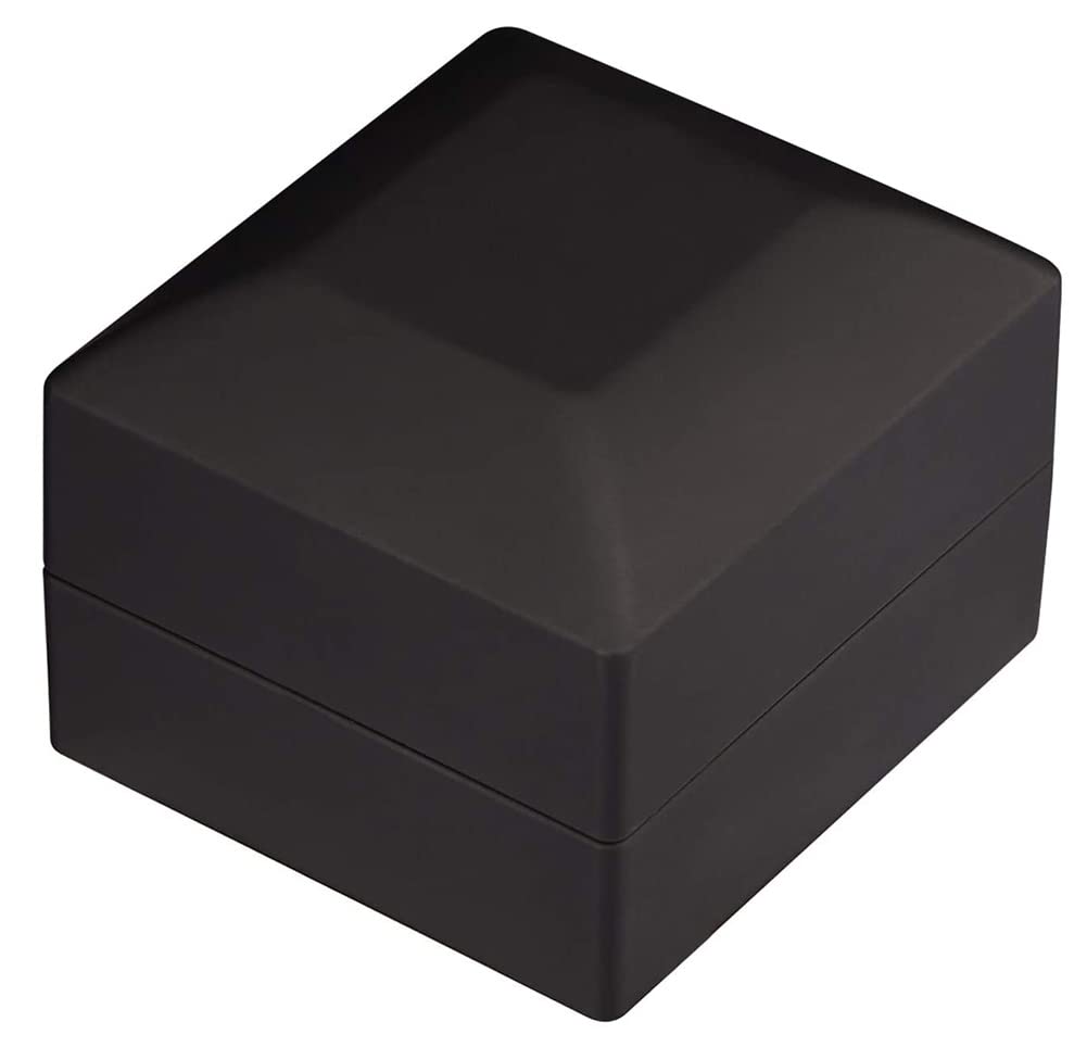 KAKKOII LED Light Jewelry Ring Box - Velvet Earrings Gift Box for Proposal, Engagement, Wedding & Anniversary - Perfect for Romantic Surprises & Special Occasions (Black)