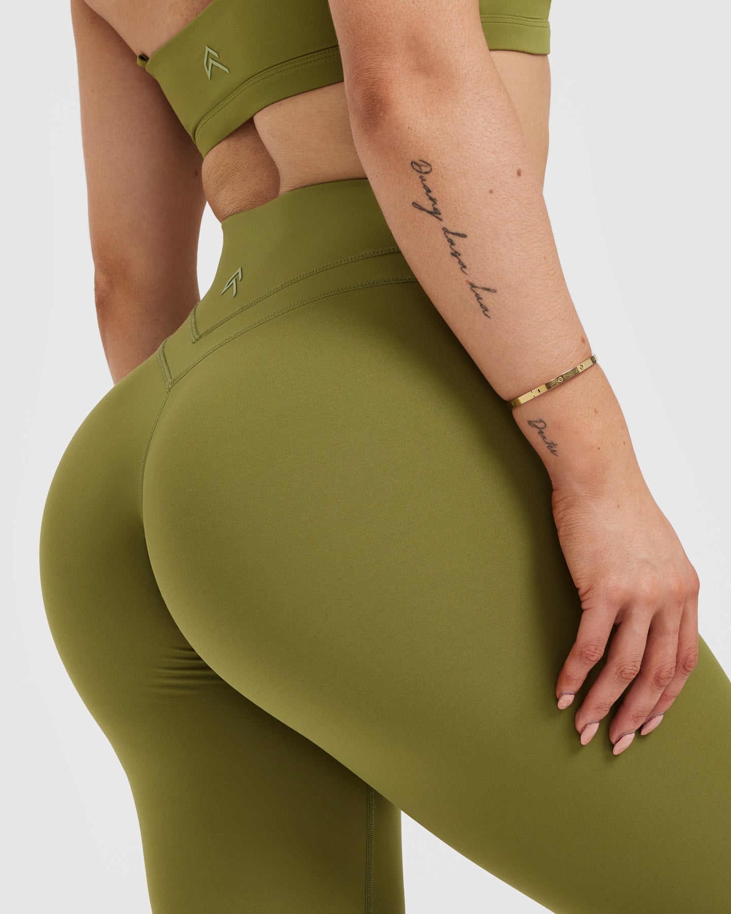 High Waisted Leggings for Women - Olive Green Yoga Pants with Tummy Control | Perfect for Workout, Yoga & Everyday Wear