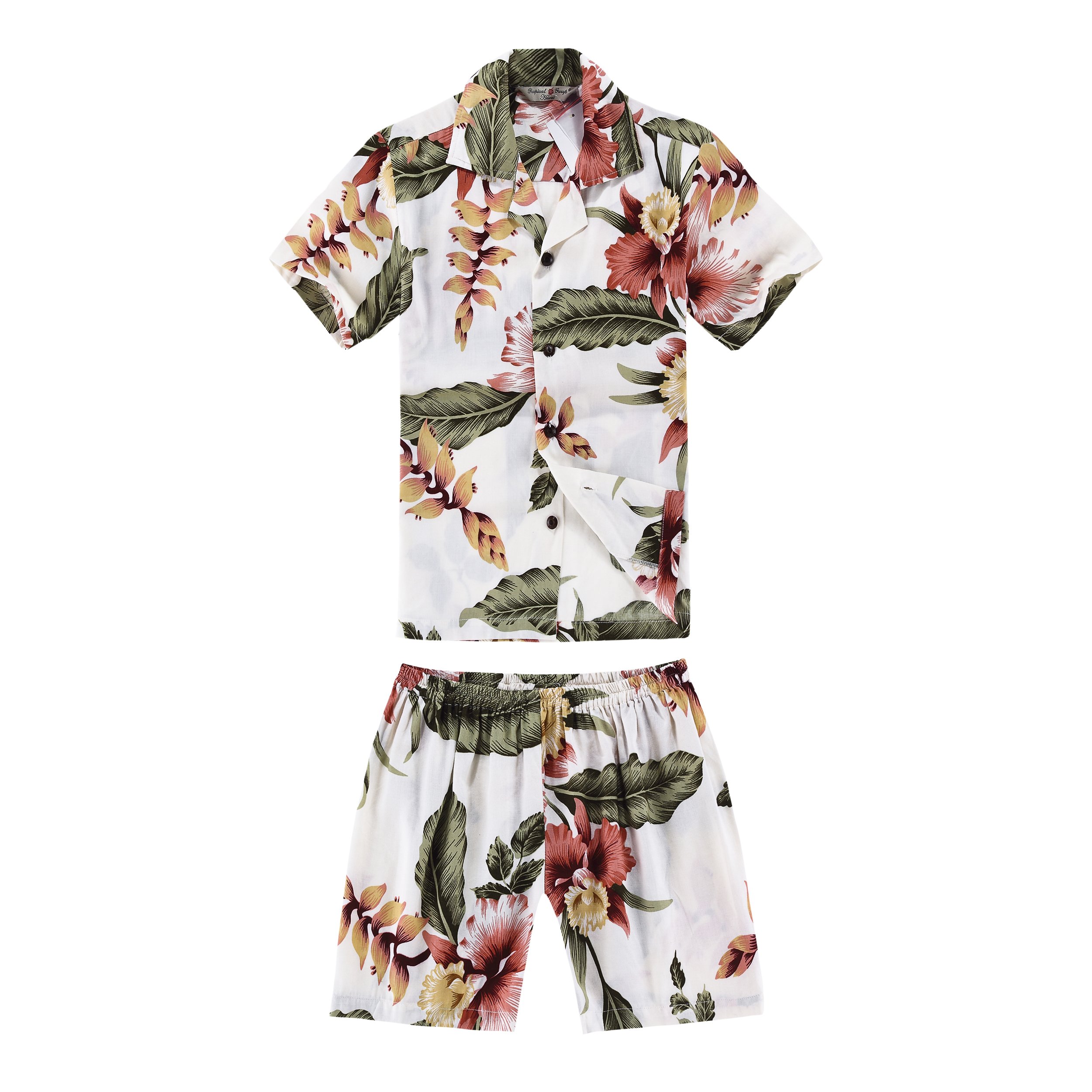 Matching Hawaiian Luau Wrap Outfits for Siblings - Boys & Girls Floral Print Beach Party Outfits | Perfect for Family Vacations, Luau Parties & Summer Photoshoots