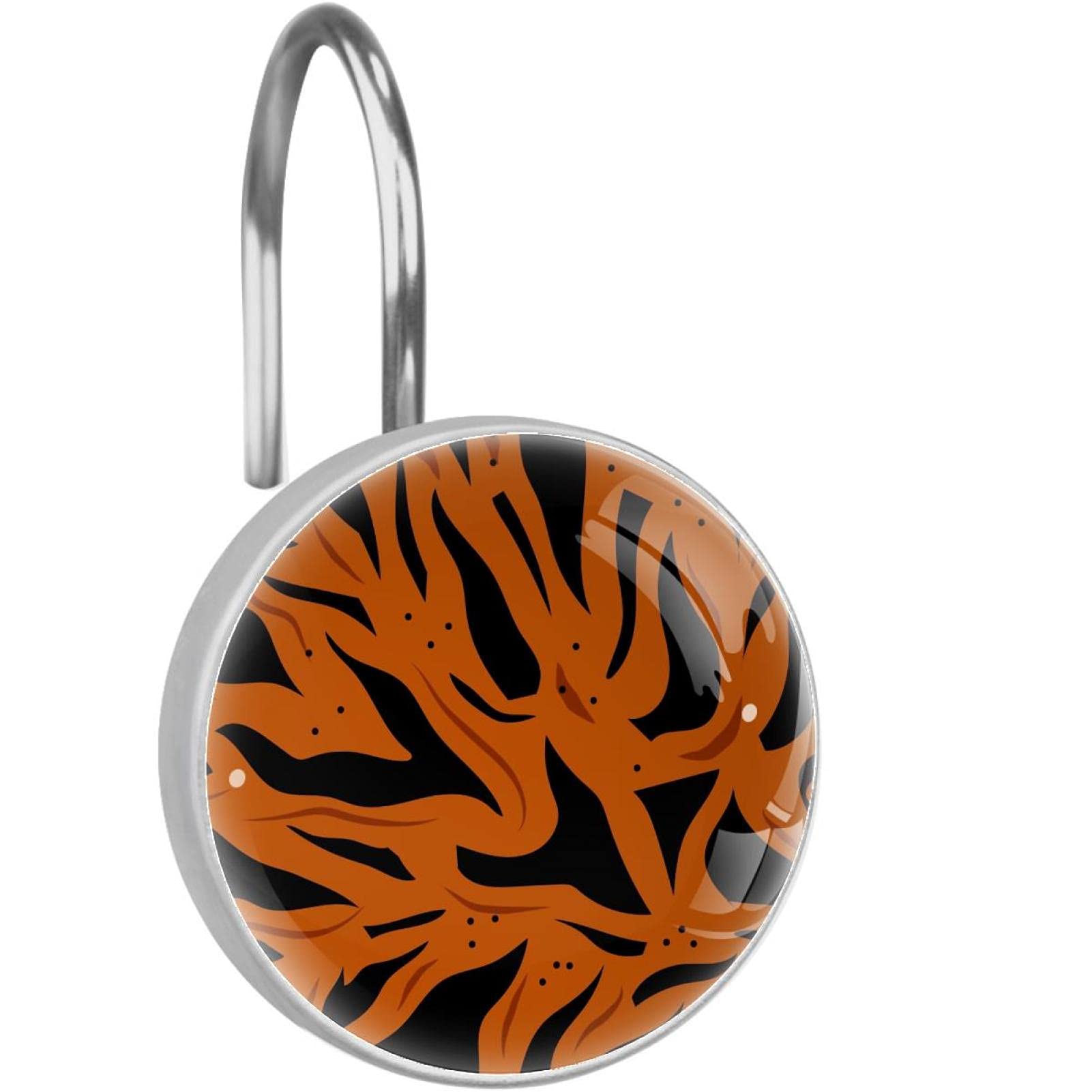 Stylish Tiger Stripe Shower Curtain Hooks - Decorative Bathroom Accessories for Modern Home Decor | Perfect for Bathroom, Spa & Guest Room