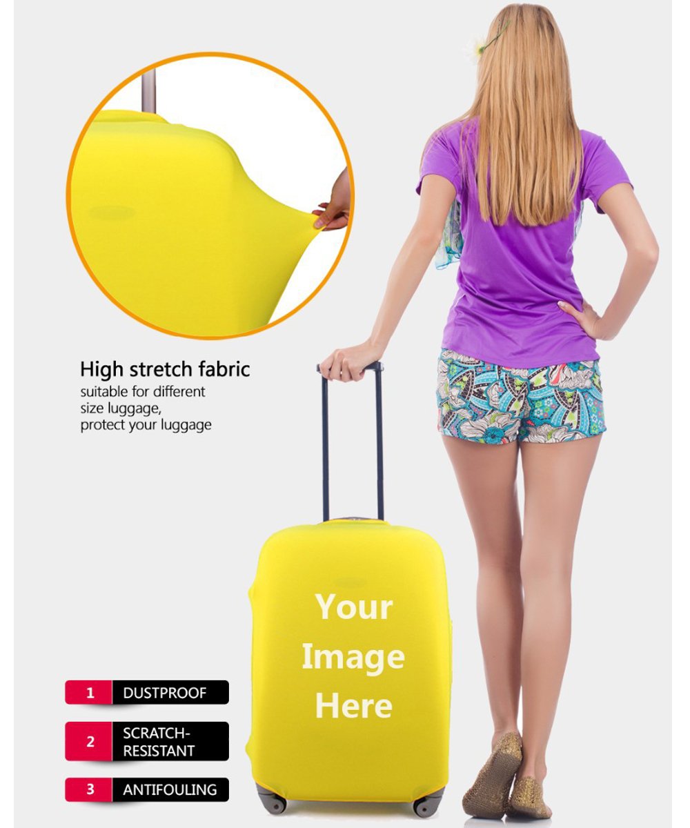 Personalized Spandex Luggage Cover - Washable Suitcase Protector for Travel - Perfect for Airplane, Cruise & Business Trips