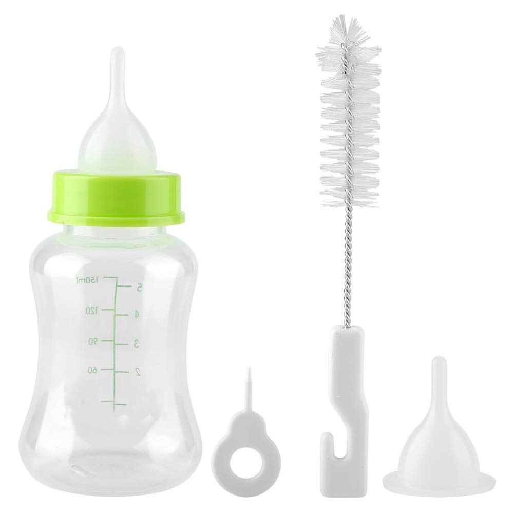 SR VISION 150ML Pet Milk Feeder Bottle - Durable Plastic Nursing Bottle with Long Handle Brush & Nipple Set for Puppies & Small Dogs - Ideal for Water, Milk Feeding - Multicolor - Perfect for Newborn Pets, Travel & Home Care