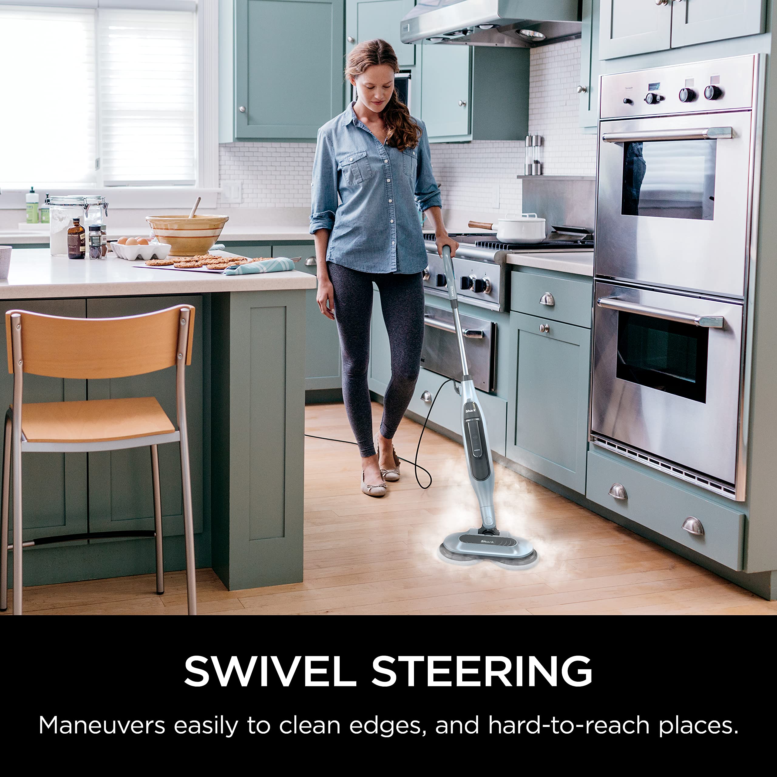 Shark S7000AMZ Steam Mop - All-in-One Steam & Scrub for Hard Floors | 6 Washable Pads & 2 Steam Modes | Sanitizes & Deep Cleans | Perfect for Kitchen, Bathroom & Tile Floors
