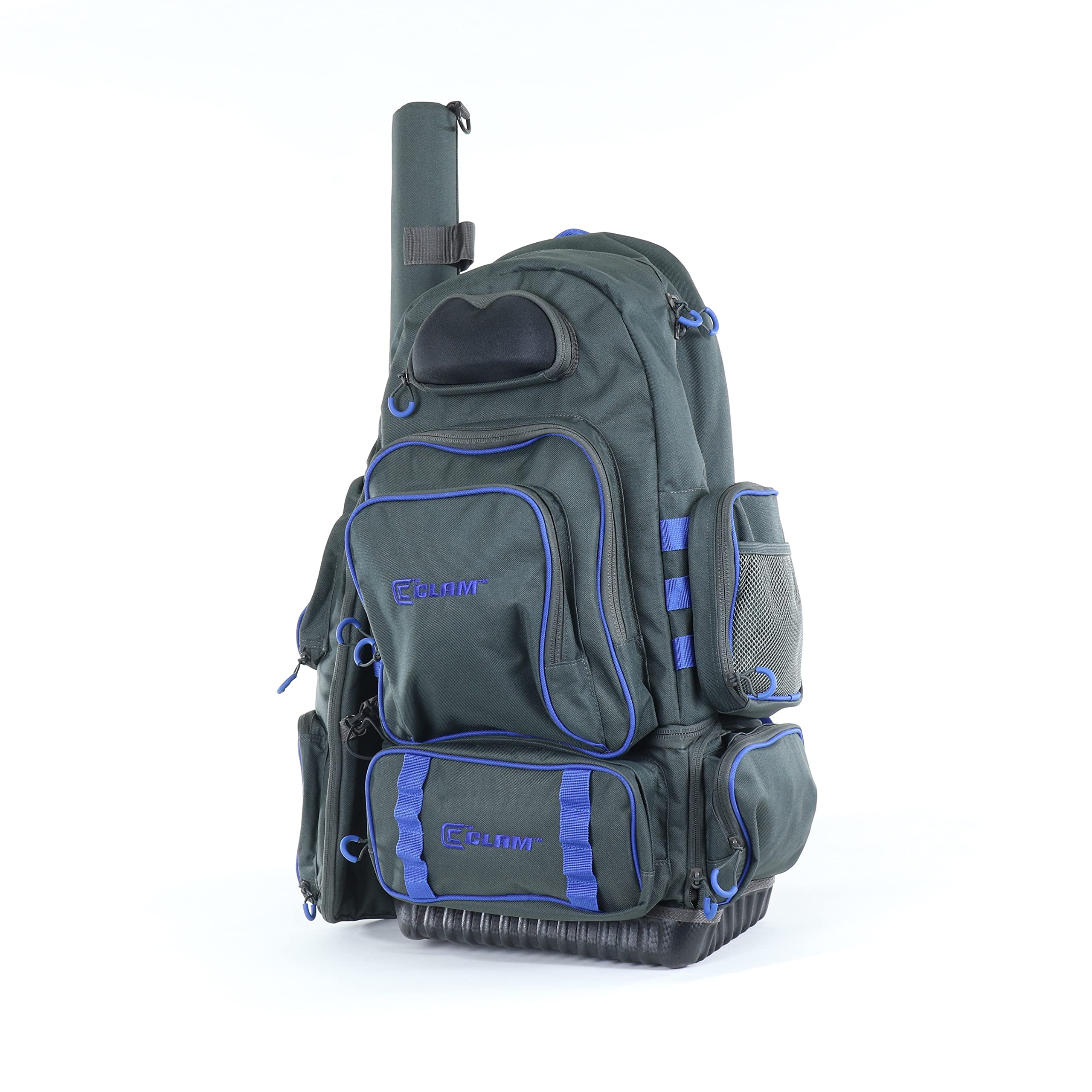Clam Ultimate Ice Fishing Backpack - Heavy-Duty 600D Shell with Rod & Tackle Storage | Fits Vexilar & Electronics | Perfect for Ice Anglers & Winter Fishing Adventures