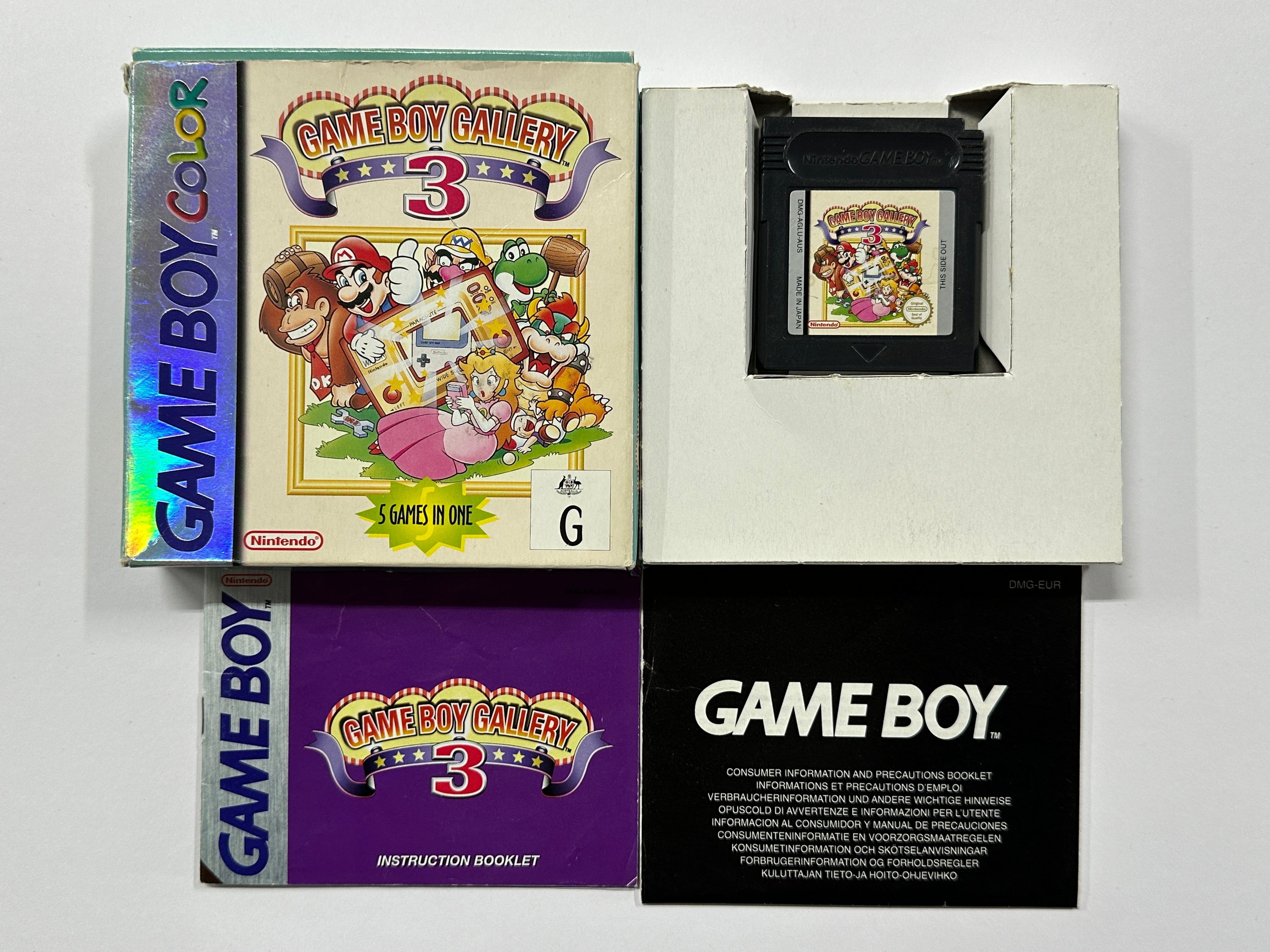 Original Nintendo Game Boy Gallery 3 Complete In Box - Retro Gaming Collectible for Classic Game Lovers & Nostalgic Fun