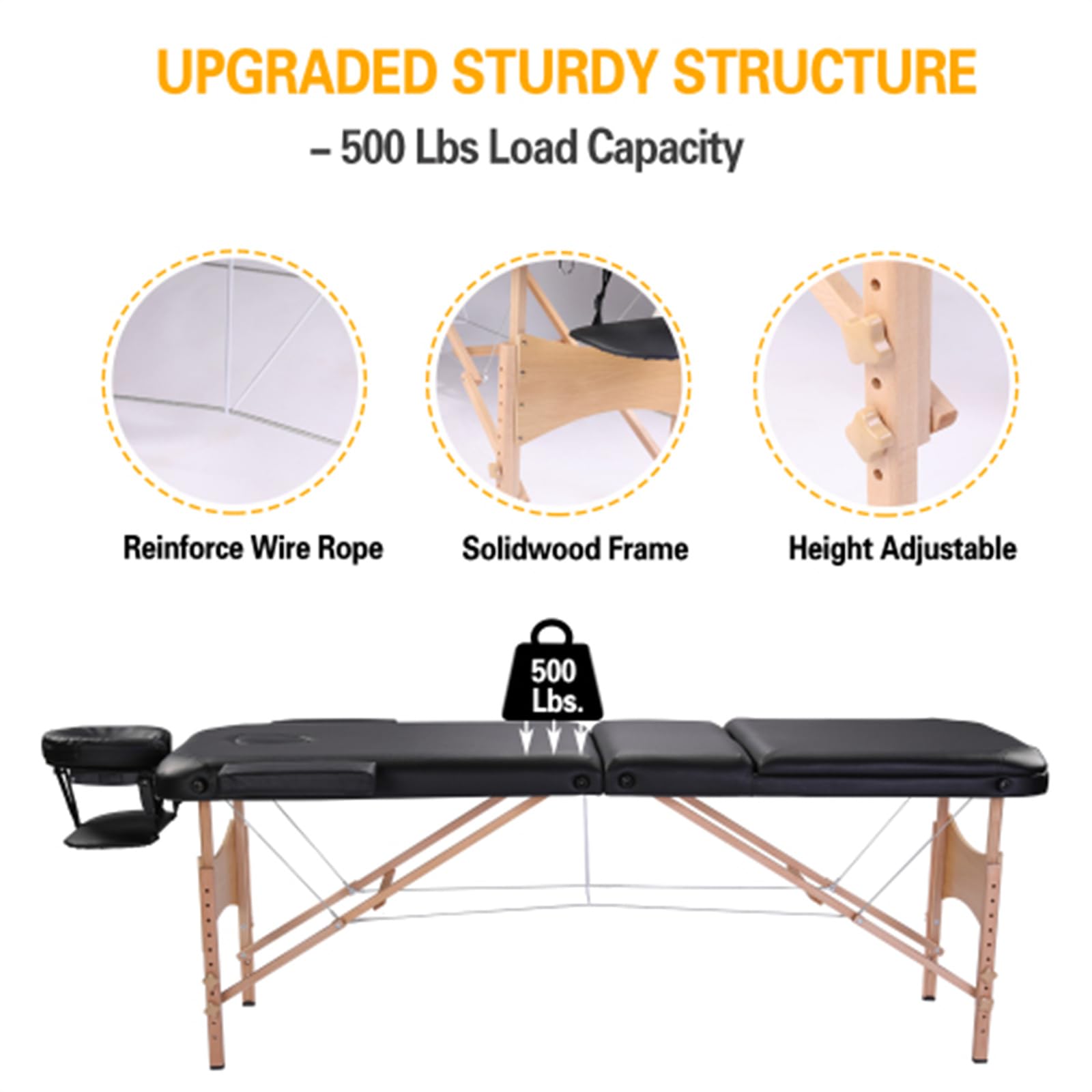 Portable Adjustable Massage Bed with Facial Cradle & Suitcase - Professional Spa Salon Table for Massage, Eyelash Extensions & Beauty Treatments - Perfect for Home, Salon & Mobile Therapists