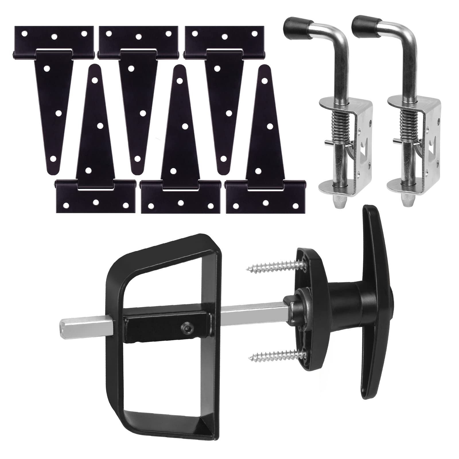 Heavy-Duty Shed Door Hardware Kit with T-Handle Lock, Latches & Hinges - Weatherproof for Outdoor Sheds, Gates, Playrooms & Storage Buildings - Perfect for DIY Projects & Home Improvement