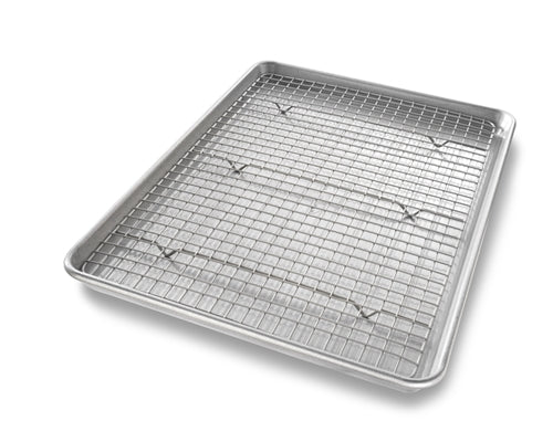 Premium USA Half Sheet Pan with Non-Slip Rack - Heavy Duty Baking Sheet for Cookies, Roasting Vegetables & Meal Prep - Perfect for Home Kitchens & Commercial Use
