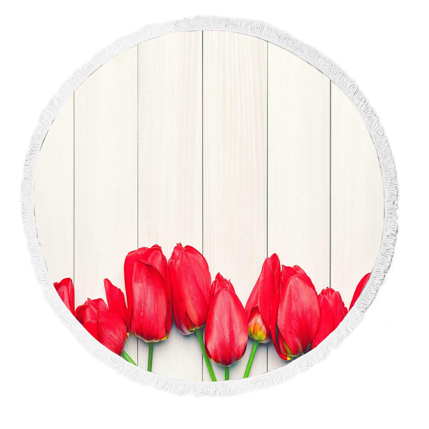 ECZJNT Red Tulips Beach Towel - Lightweight, Quick-Dry, Large Size for Beach, Pool, Yoga, Picnic & Outdoor Activities