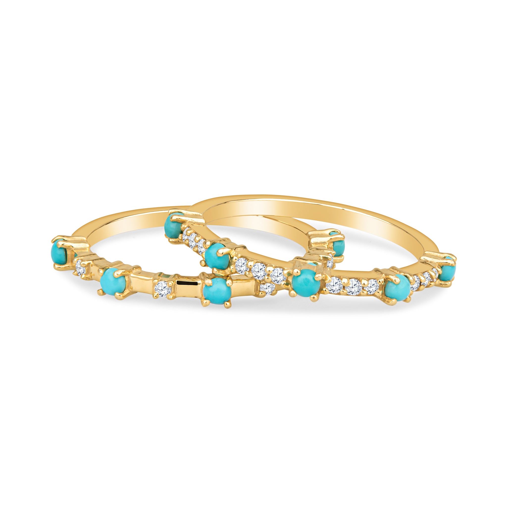 14K Gold Turquoise Dainty Ring with White Diamonds - Elegant Minimalist Jewelry for Women, Perfect for Everyday Wear, Gift Giving & Special Occasions