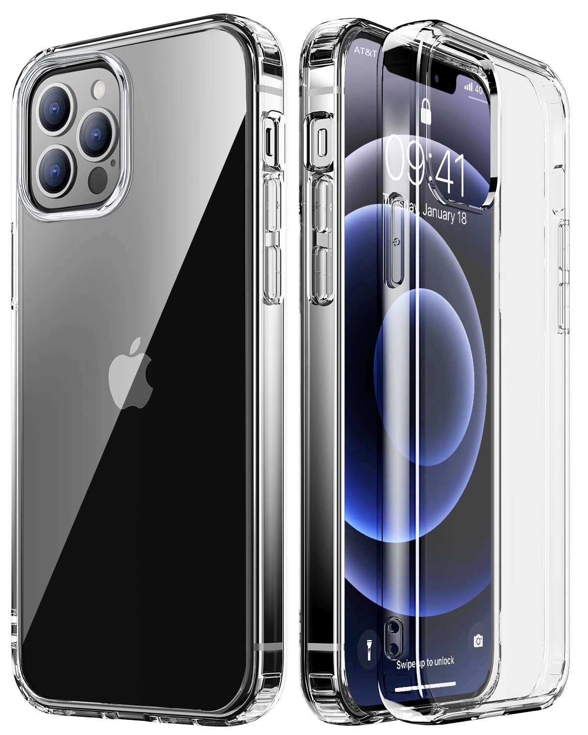 Premium Military-Grade Shockproof iPhone 12 Case & iPhone 12 Pro Case - Clear Anti-Yellowing Protective Cover with Drop Protection | Perfect for Everyday Use, Outdoor Activities & Travel
