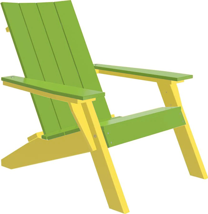 Premium Lime Green Urban Adirondack Chair with Cup Holder - Weather-Resistant Outdoor Patio Furniture for Garden, Poolside & Backyard Relaxation