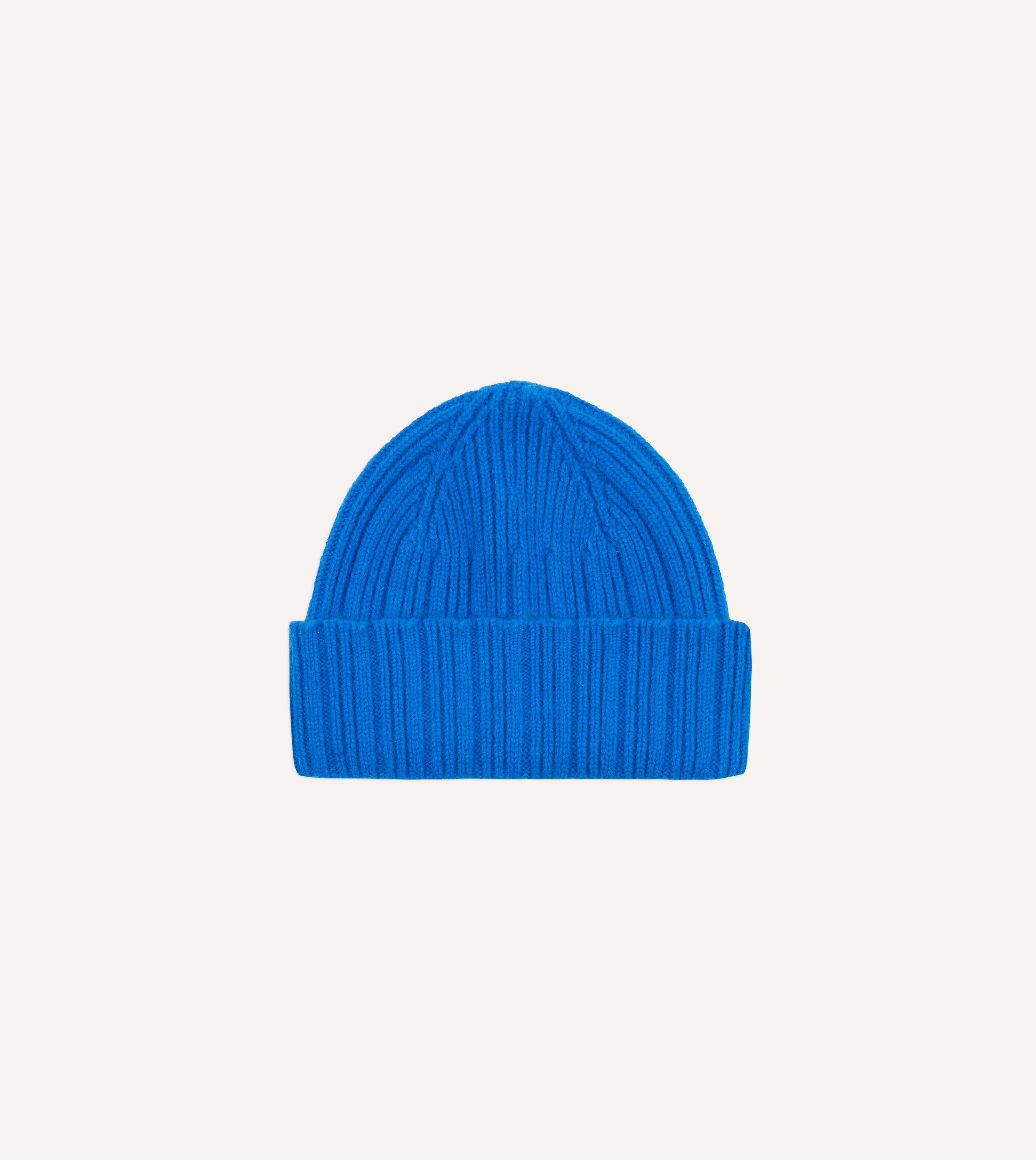 Blue Angora Lambswool Ribbed Knit Cap - Soft Winter Beanie for Women & Men - Cozy Cold Weather Accessory for Skiing, Hiking and Outdoor Activities