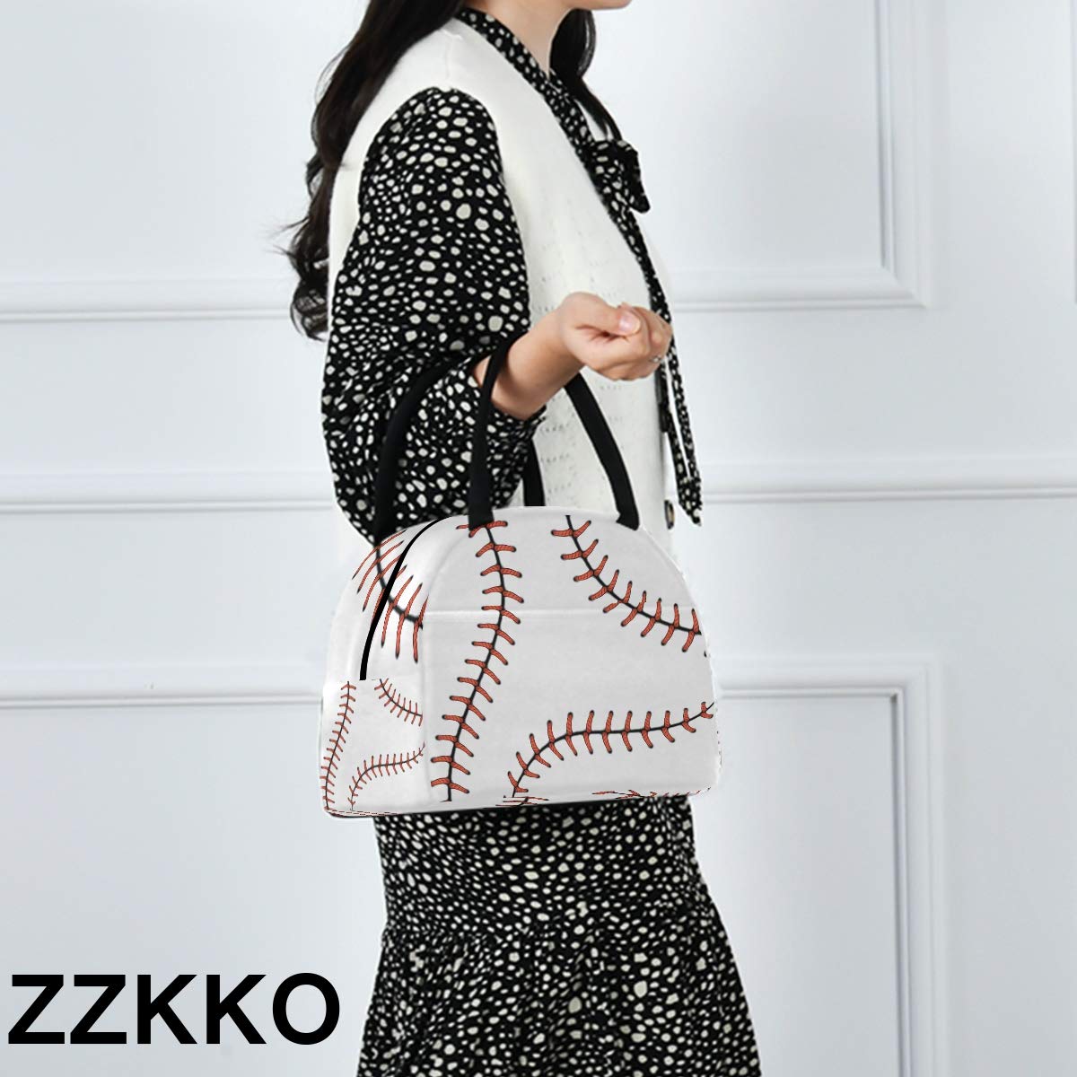 ZZKKO Insulated Lunch Bag for Baseball & Softball - Meal Prep Cooler with Zipper, Tote Organizer for Women & Men - Perfect for School, Office, Home & Outdoor Use