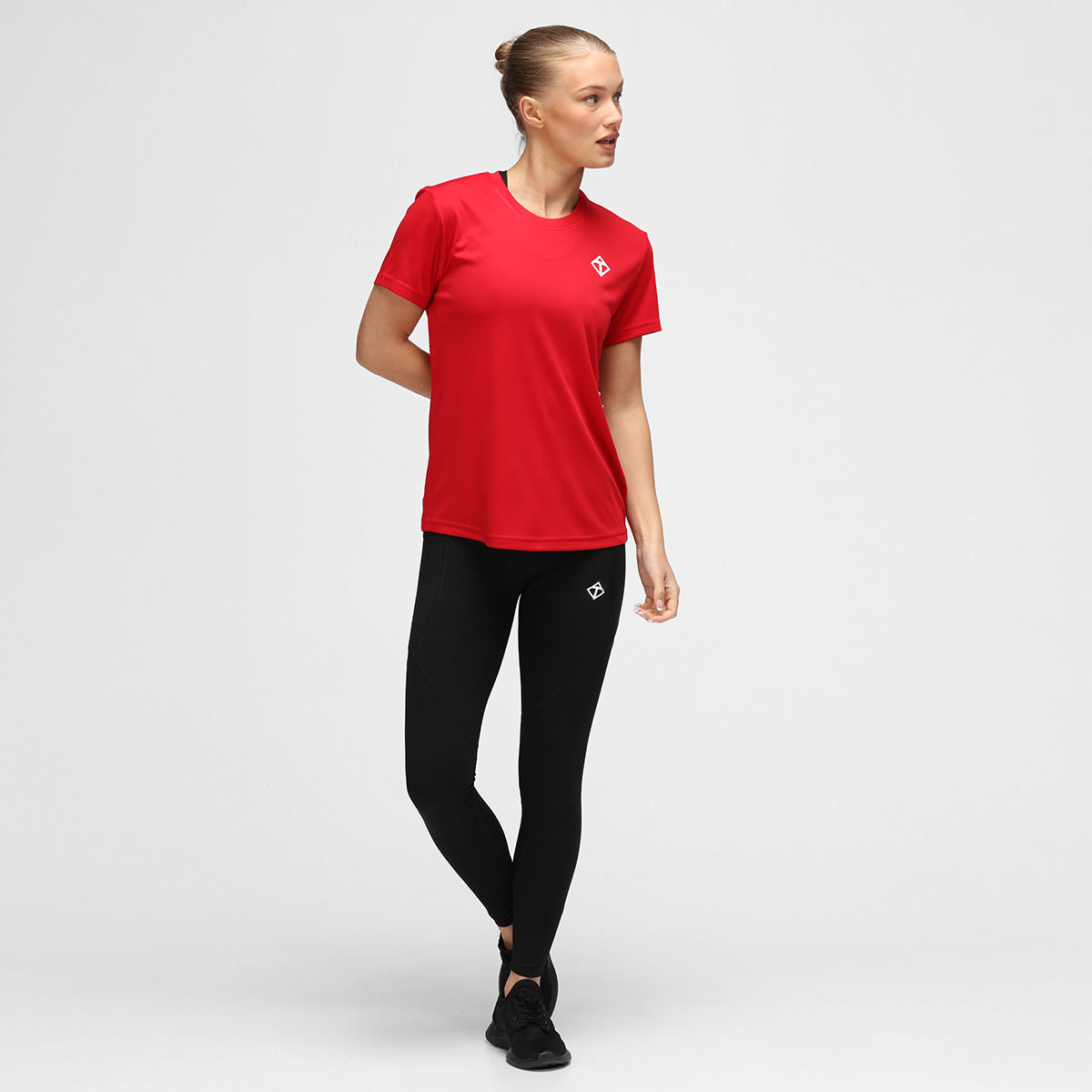 Premium Red Diamond Women's Technical T-Shirt - Moisture Wicking, Breathable & Quick Dry for Workouts, Yoga & Outdoor Activities
